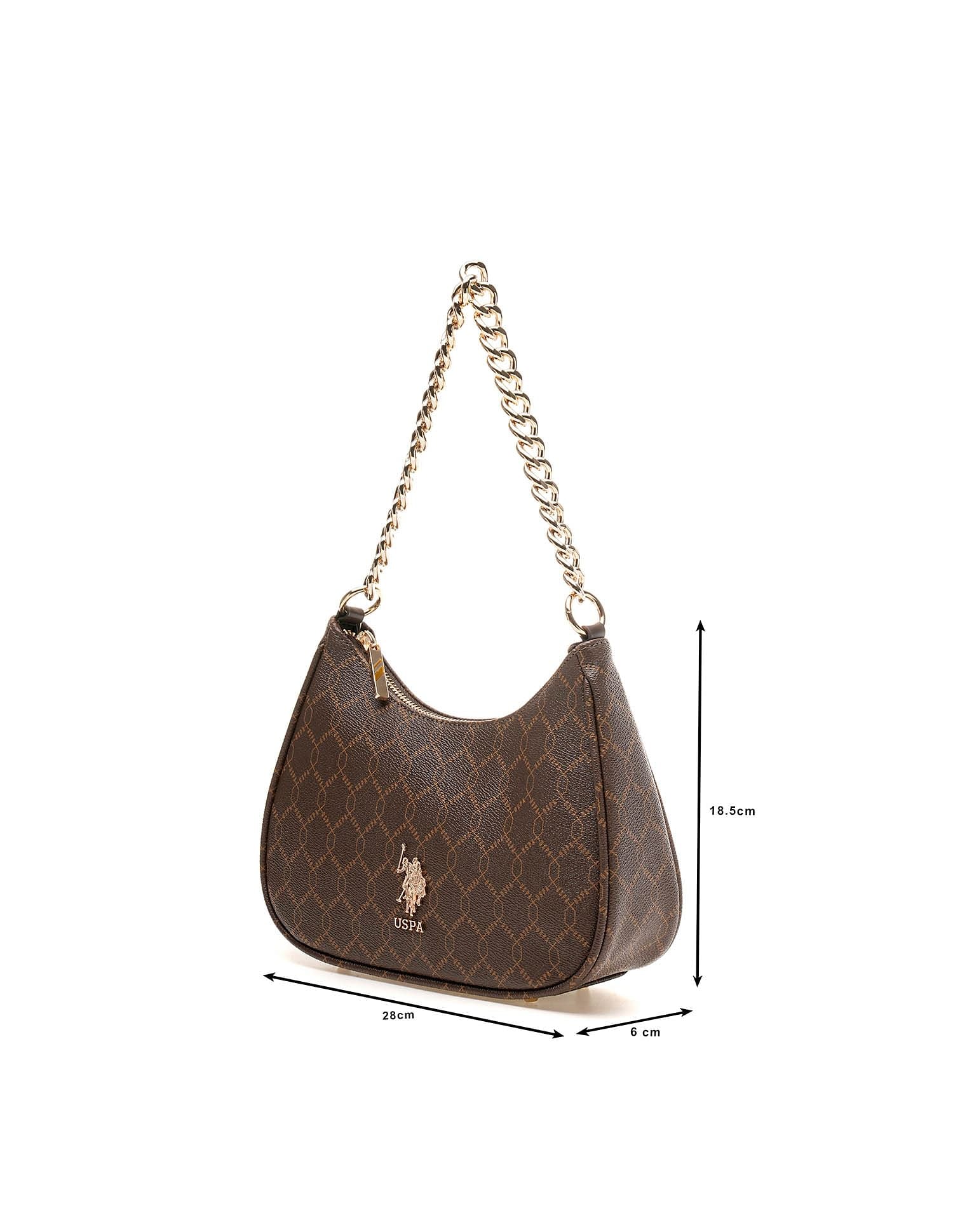 Kali Monogram Shoulder Bag Brown - U.S. POLO ASSN. | Large