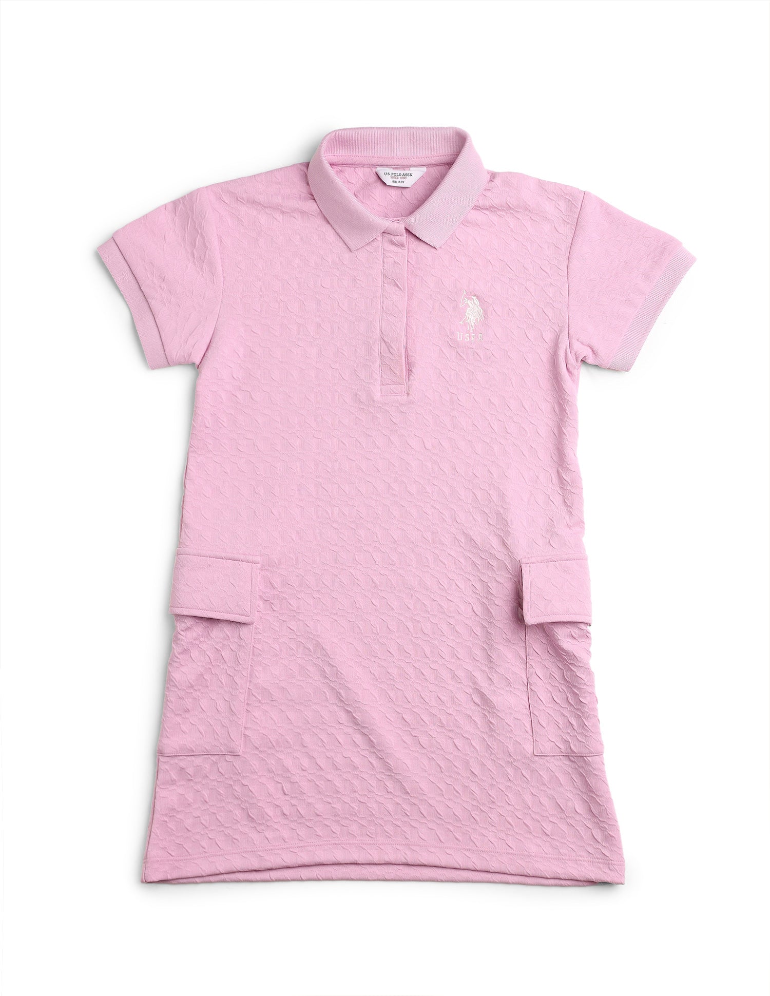 Girls Textured T-Shirt Dress Light Pink - U.S. POLO ASSN. | Large