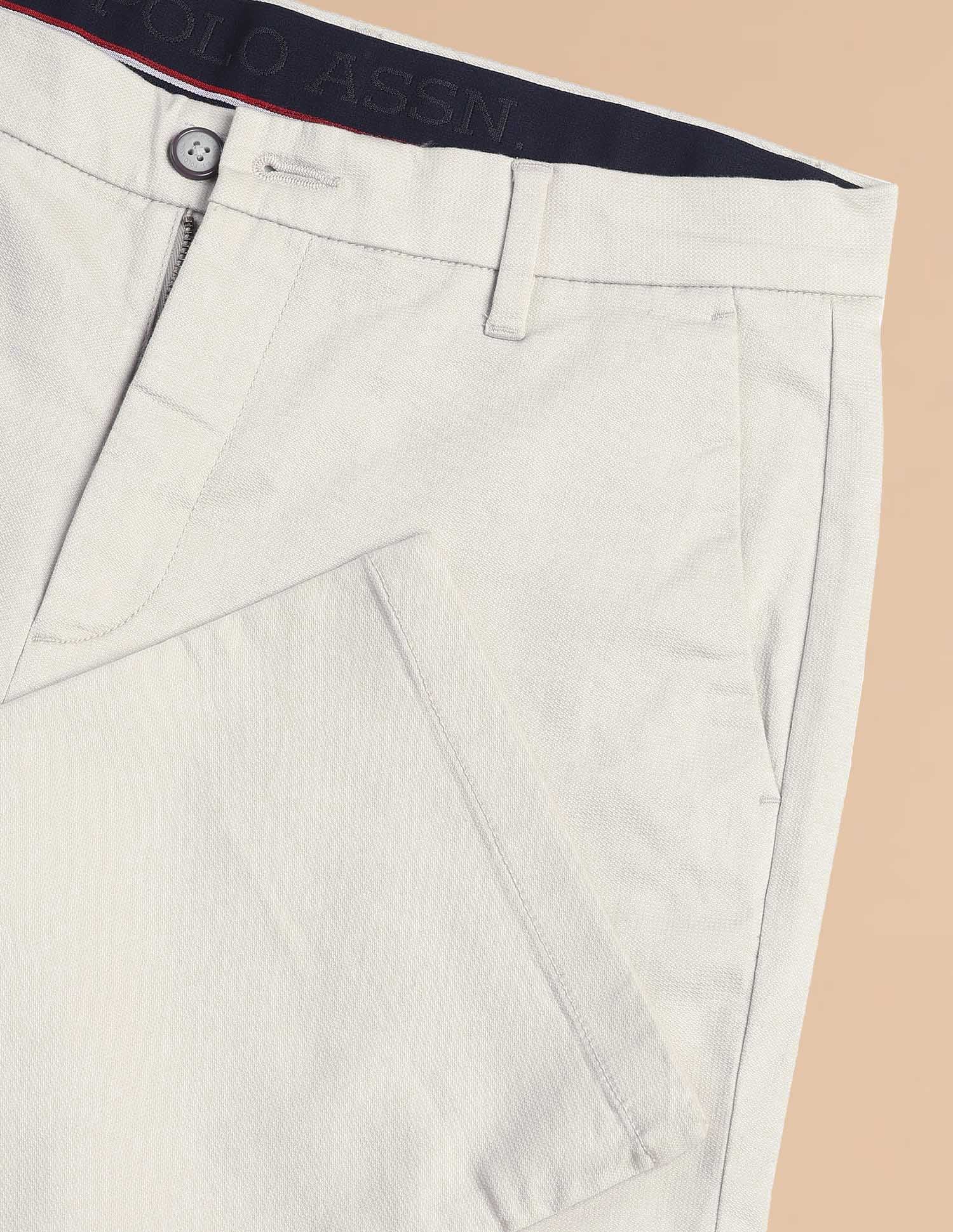 Satin Slim Fit Trousers Light Beige - U.S. POLO ASSN. | Large