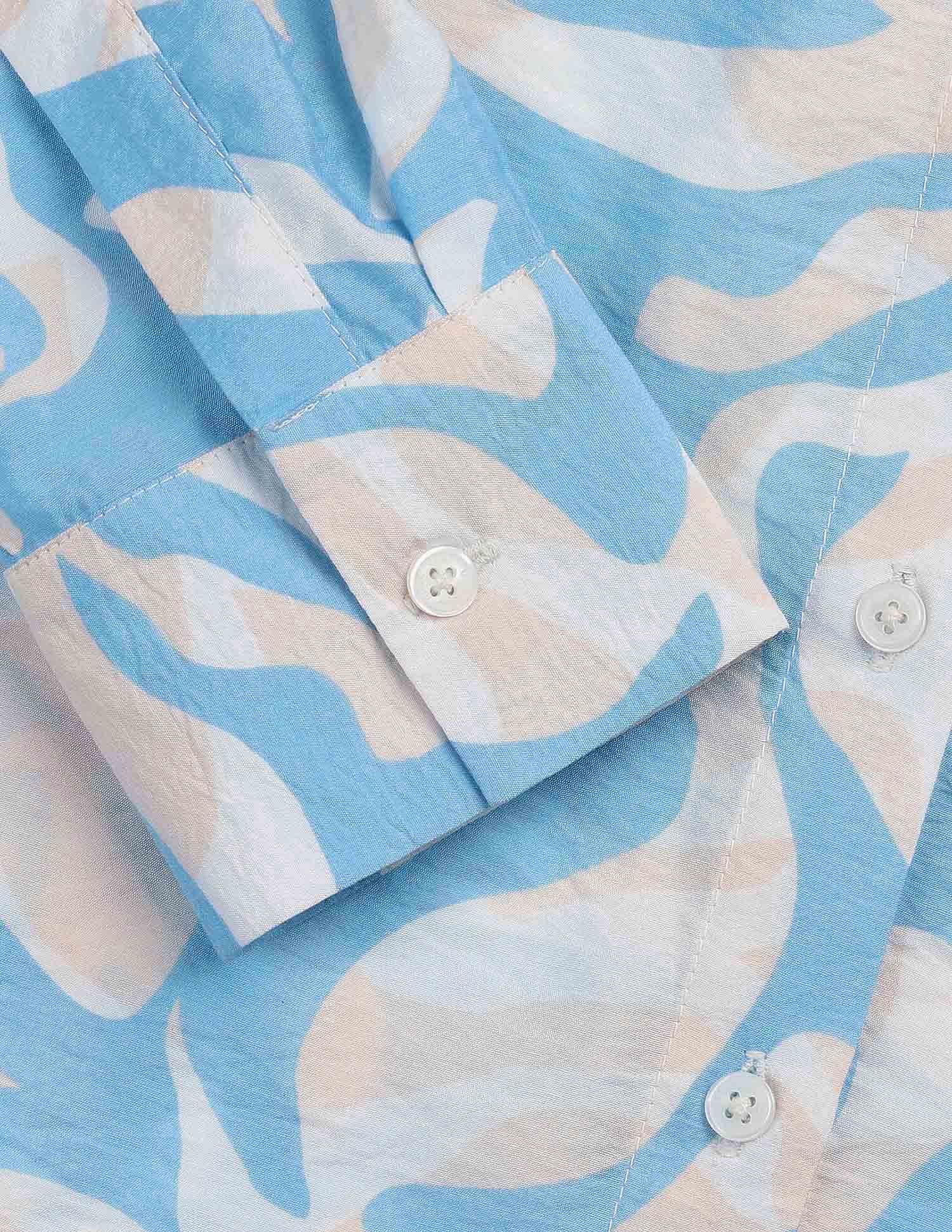 Relaxed Fit Abstract Printed Shirt Light Blue - U.S. POLO ASSN. | Large