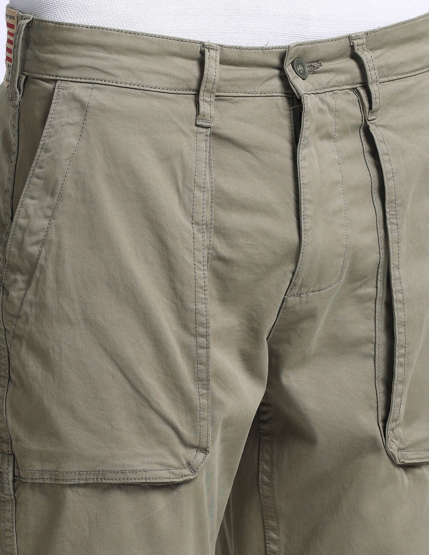 Slim Tapered Twill Trousers Olive - U.S. Polo Assn. India | Large
