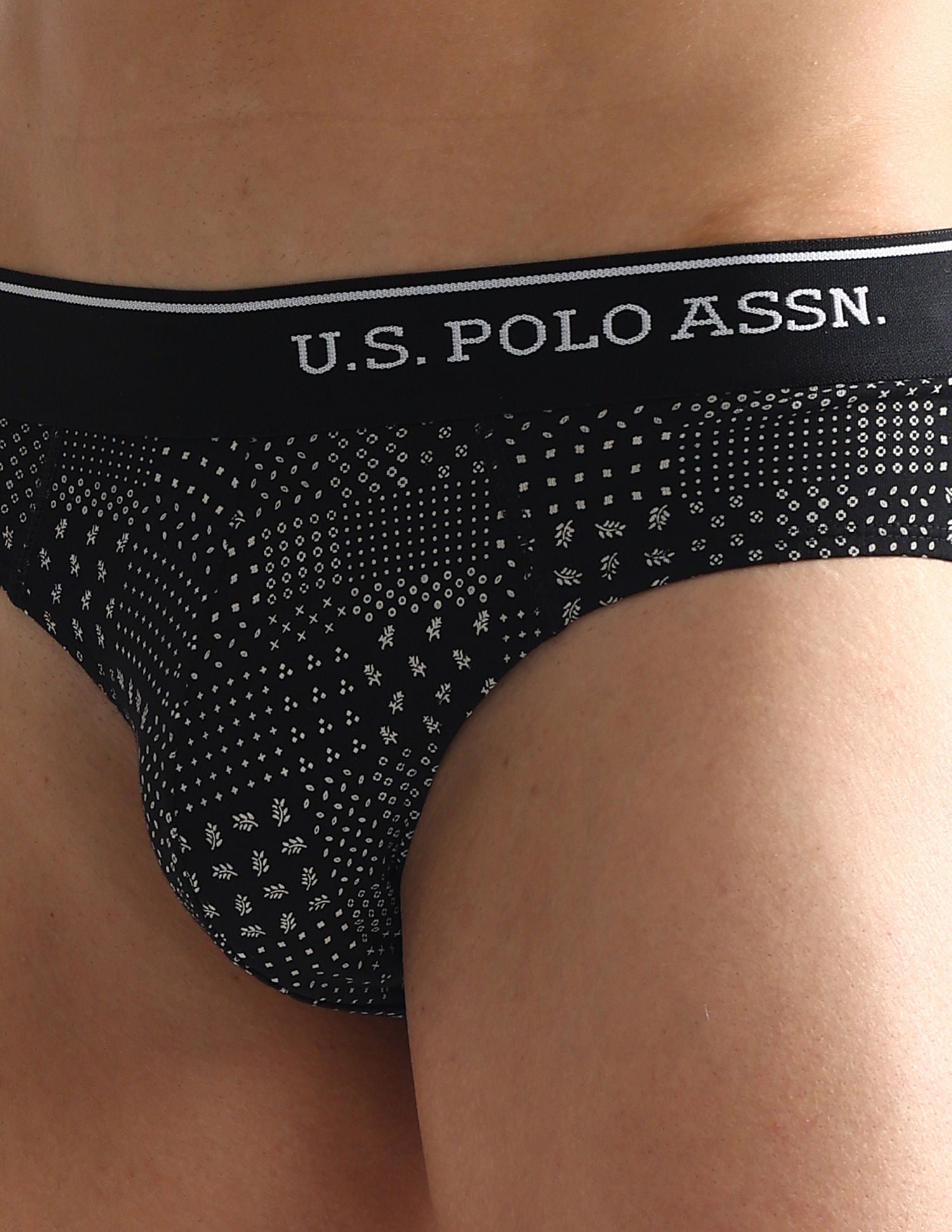 Pure Cotton Antibacterial OEB08 Briefs - Pack Of 2 Black - U.S. POLO ASSN. | Large