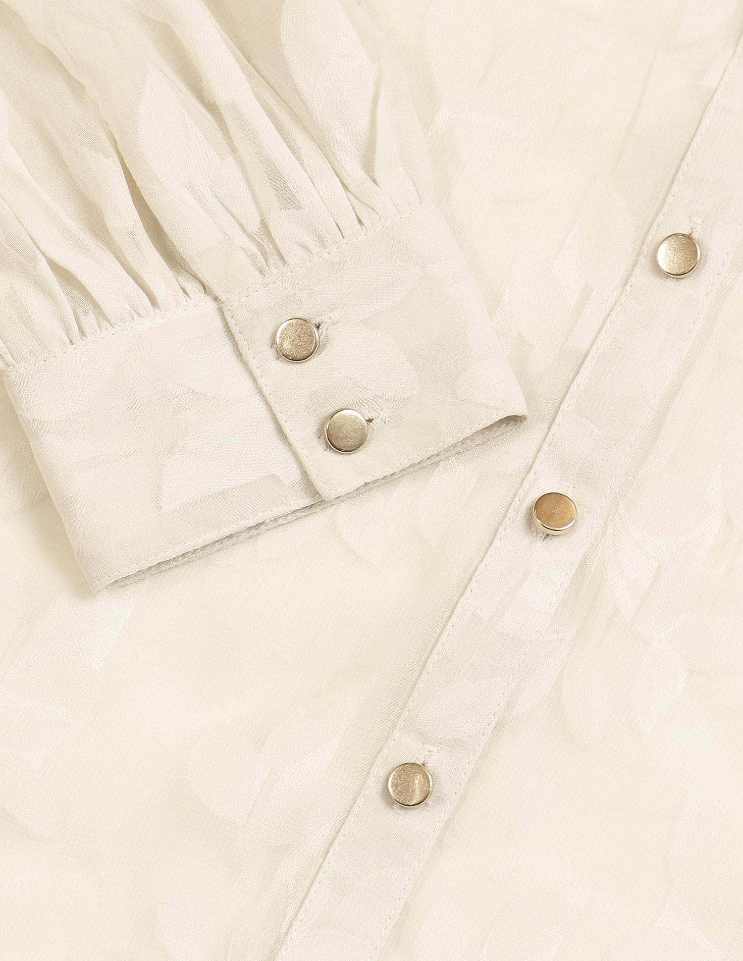 Semi-Sheer Floral Printed Shirt Beige - U.S. POLO ASSN. | Large