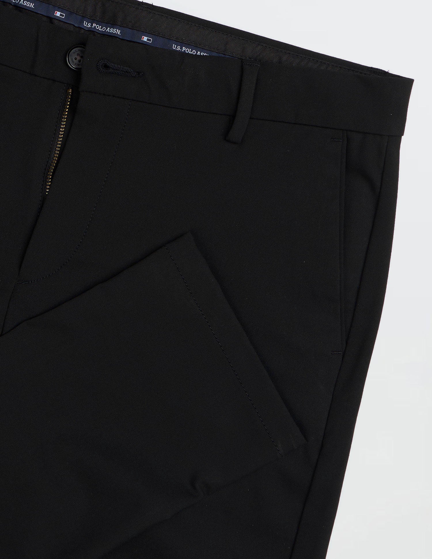 Mid Rise Satin Trousers Black - U.S. POLO ASSN. | Large