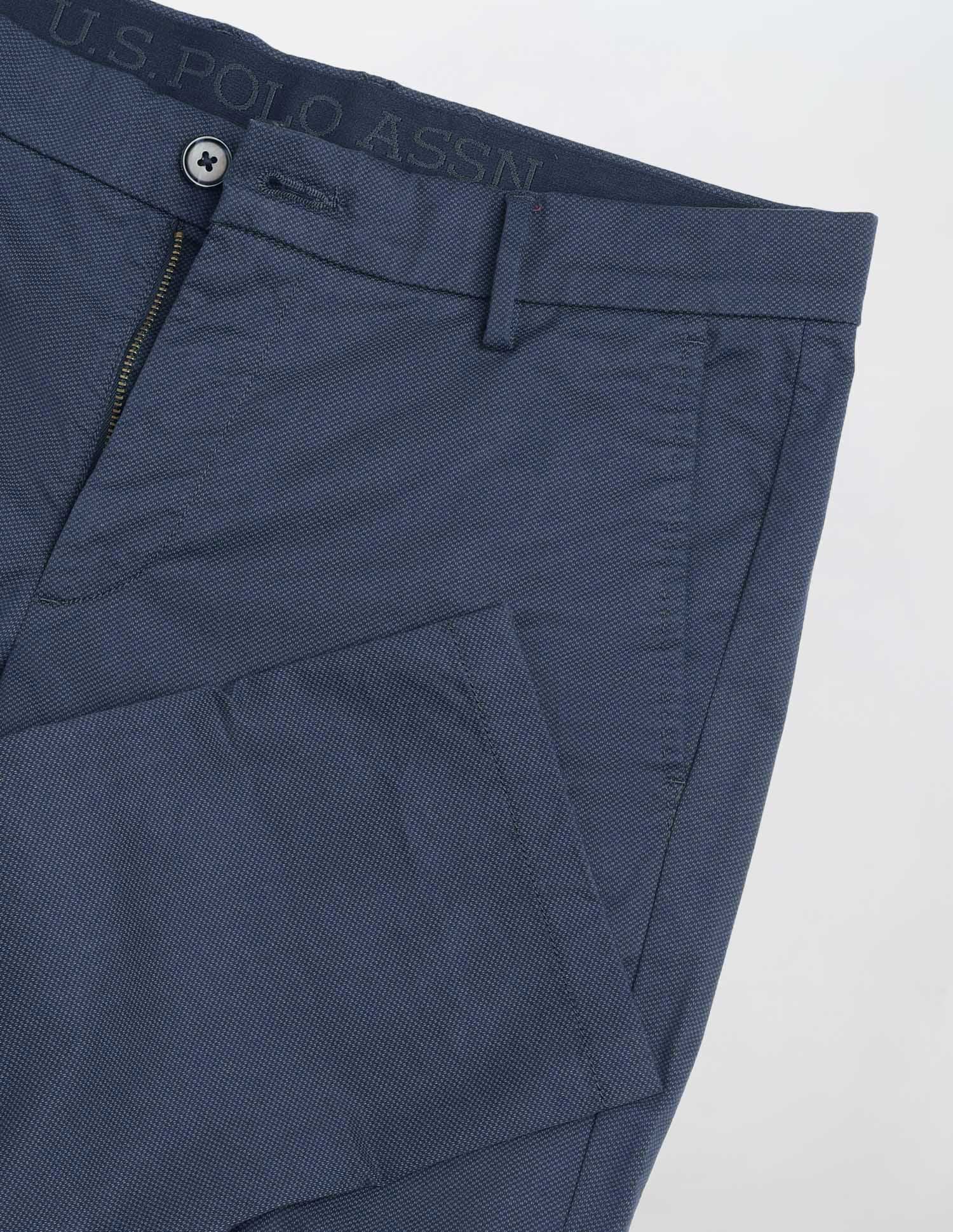 Textured Denver Slim Fit Trousers Navy - U.S. Polo Assn. India | Large