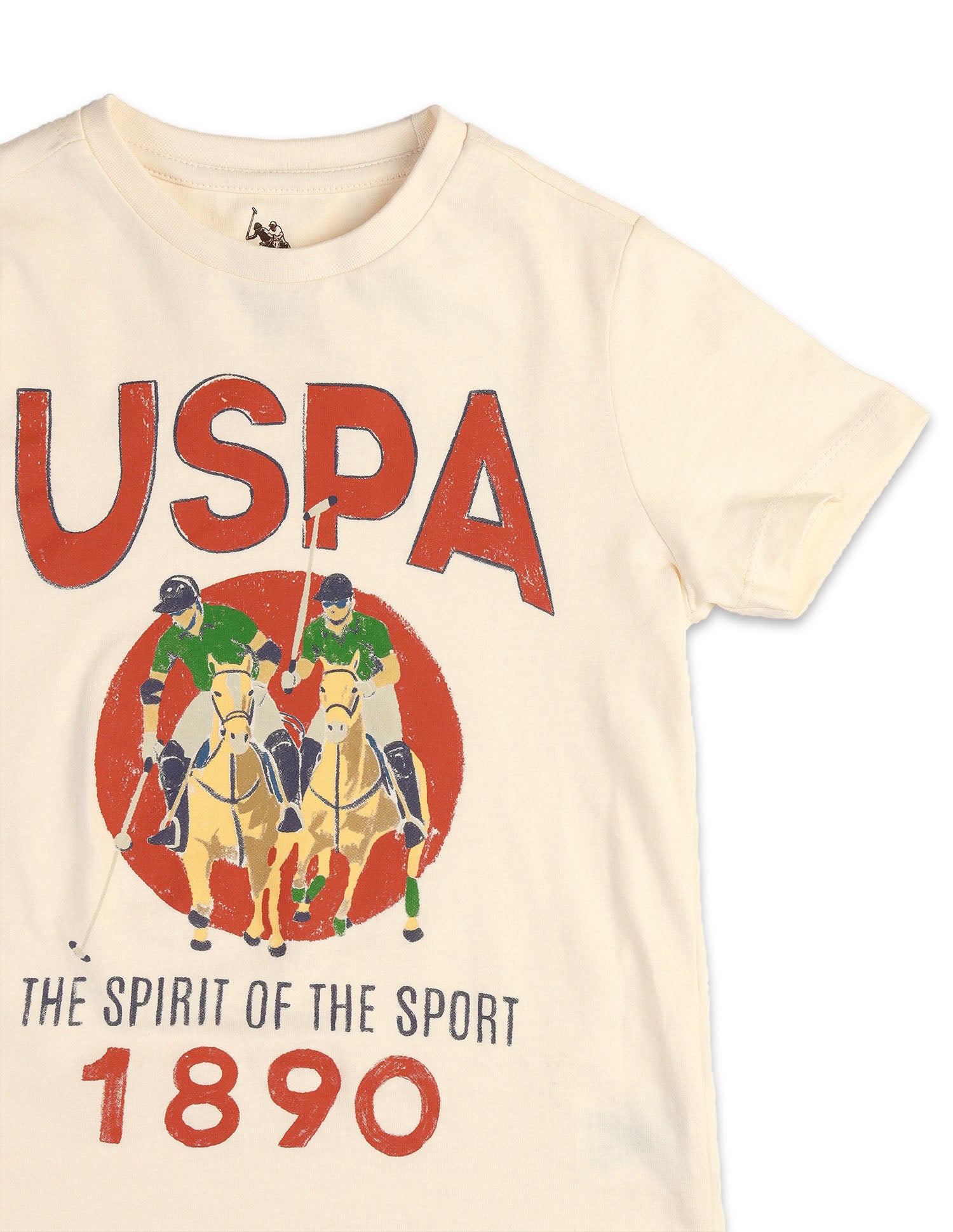 Boys Graphic Brand Printed T-Shirt Off White - U.S. POLO ASSN. | Large