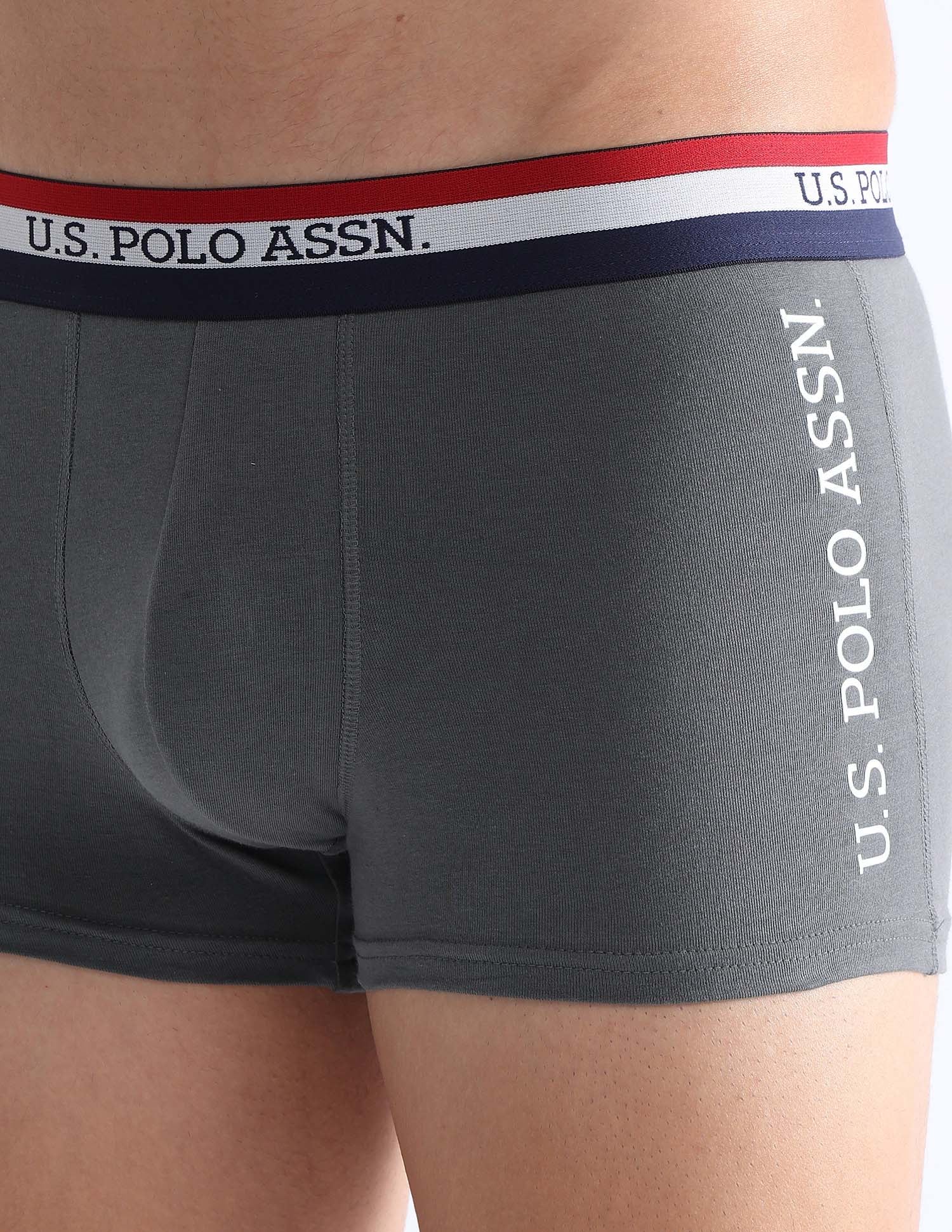 Solid Antibacterial ET002 Trunks - Pack Of 2 Iron Gate and Black - U.S. POLO ASSN. | Large