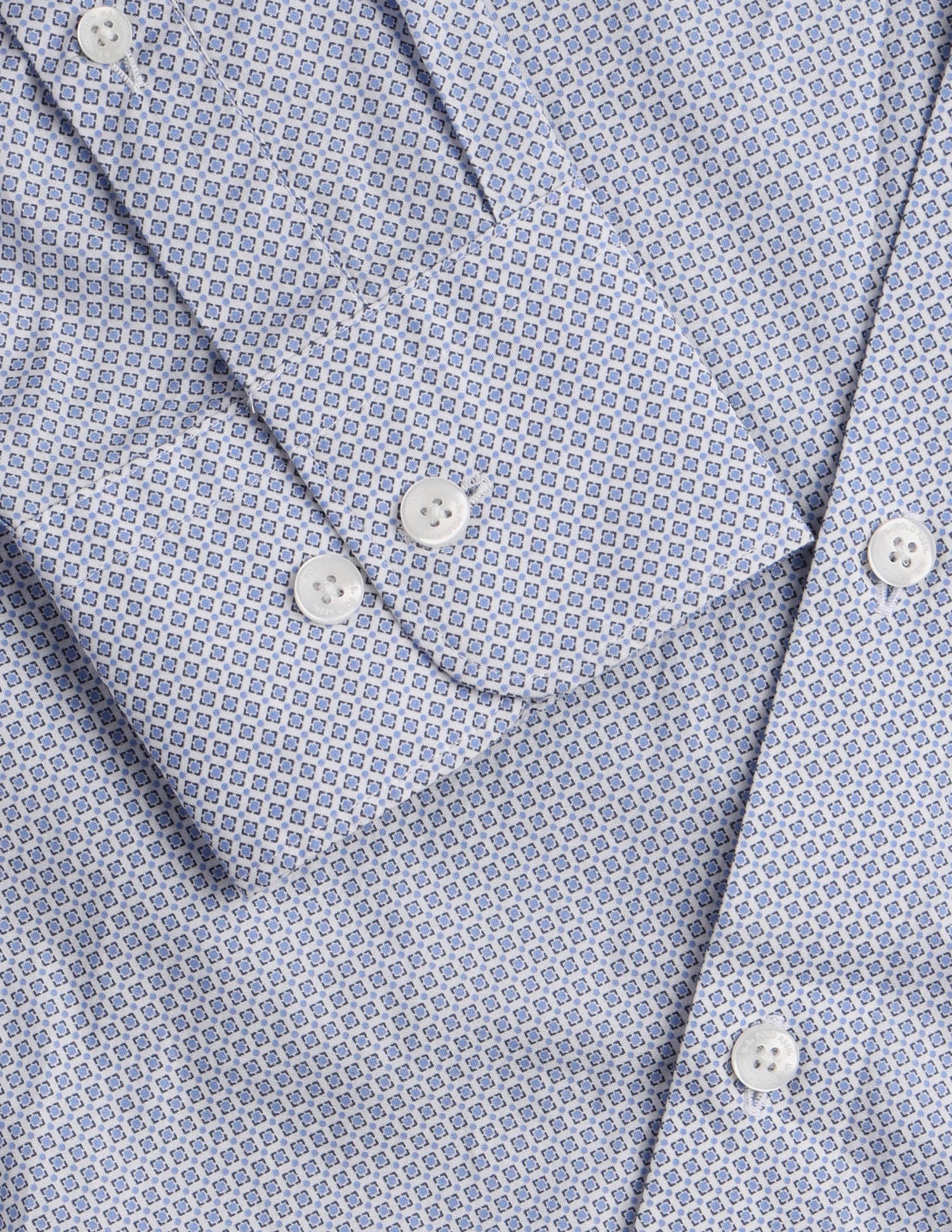 Geometric Printed Poplin Shirt Blue - U.S. Polo Assn. India | Large