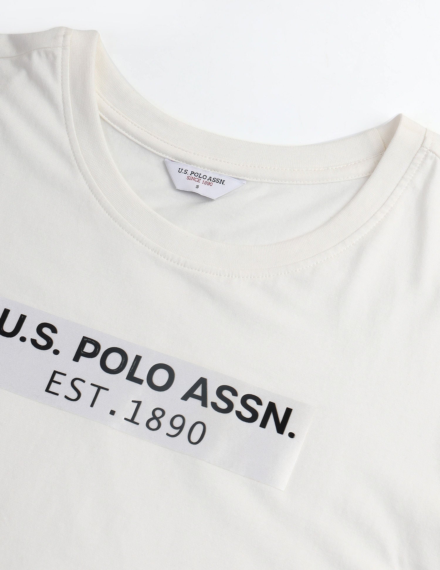 Pure Cotton Sticker Print T-Shirt White - U.S. POLO ASSN. | Large