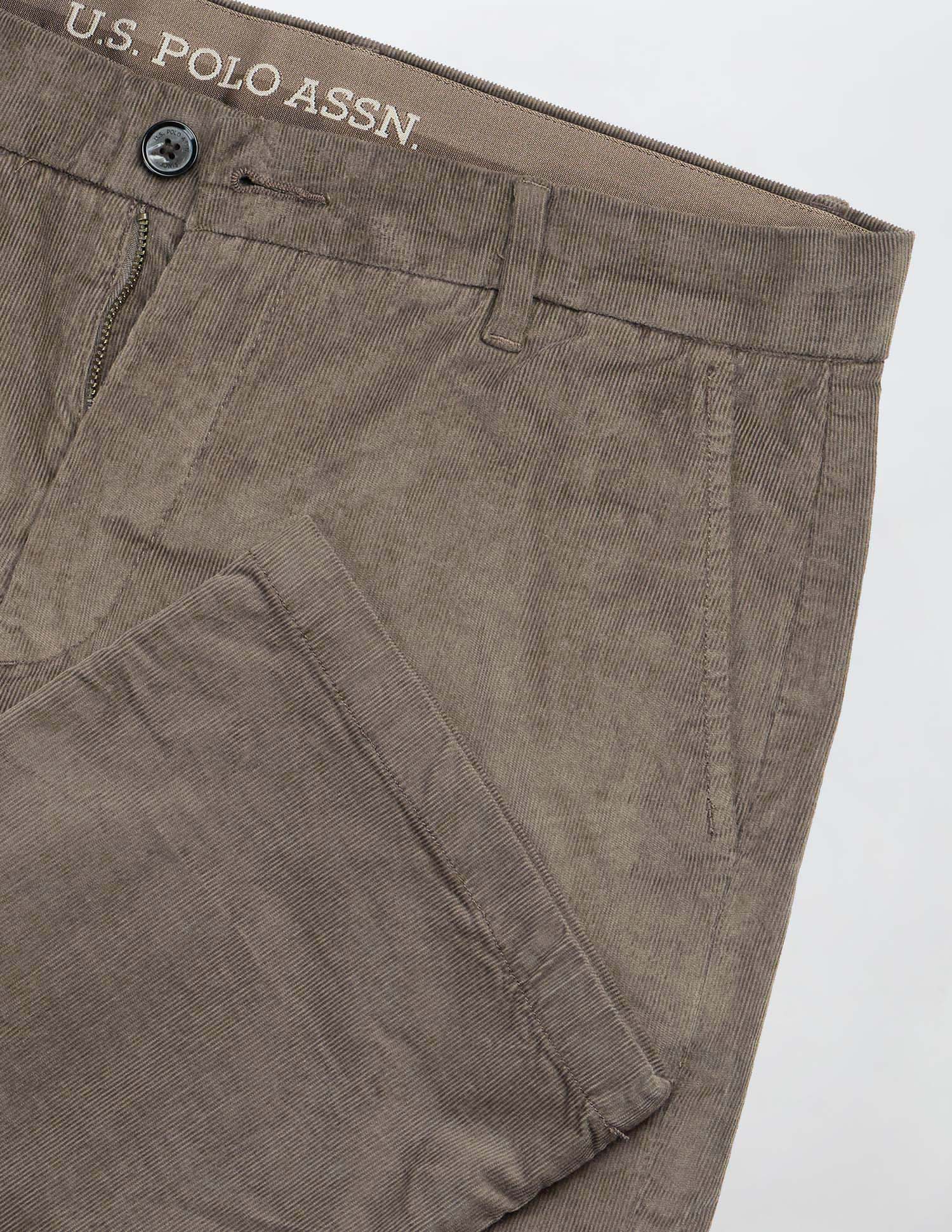 Riley Straight Fit Corduroy Trousers Light Olive - U.S. POLO ASSN. | Large