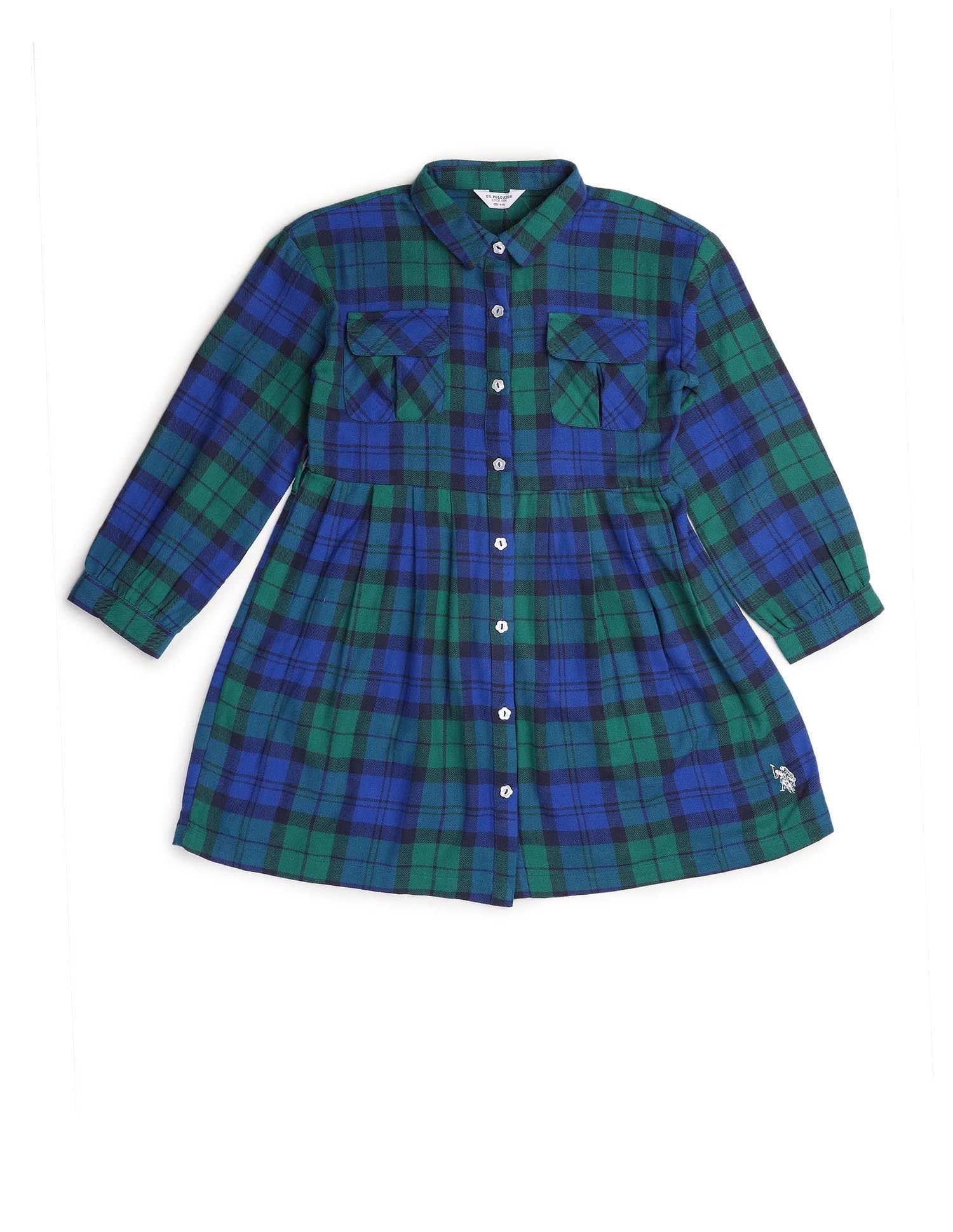 Girls Checked Shirt Dress Multicolour - U.S. POLO ASSN. | Large
