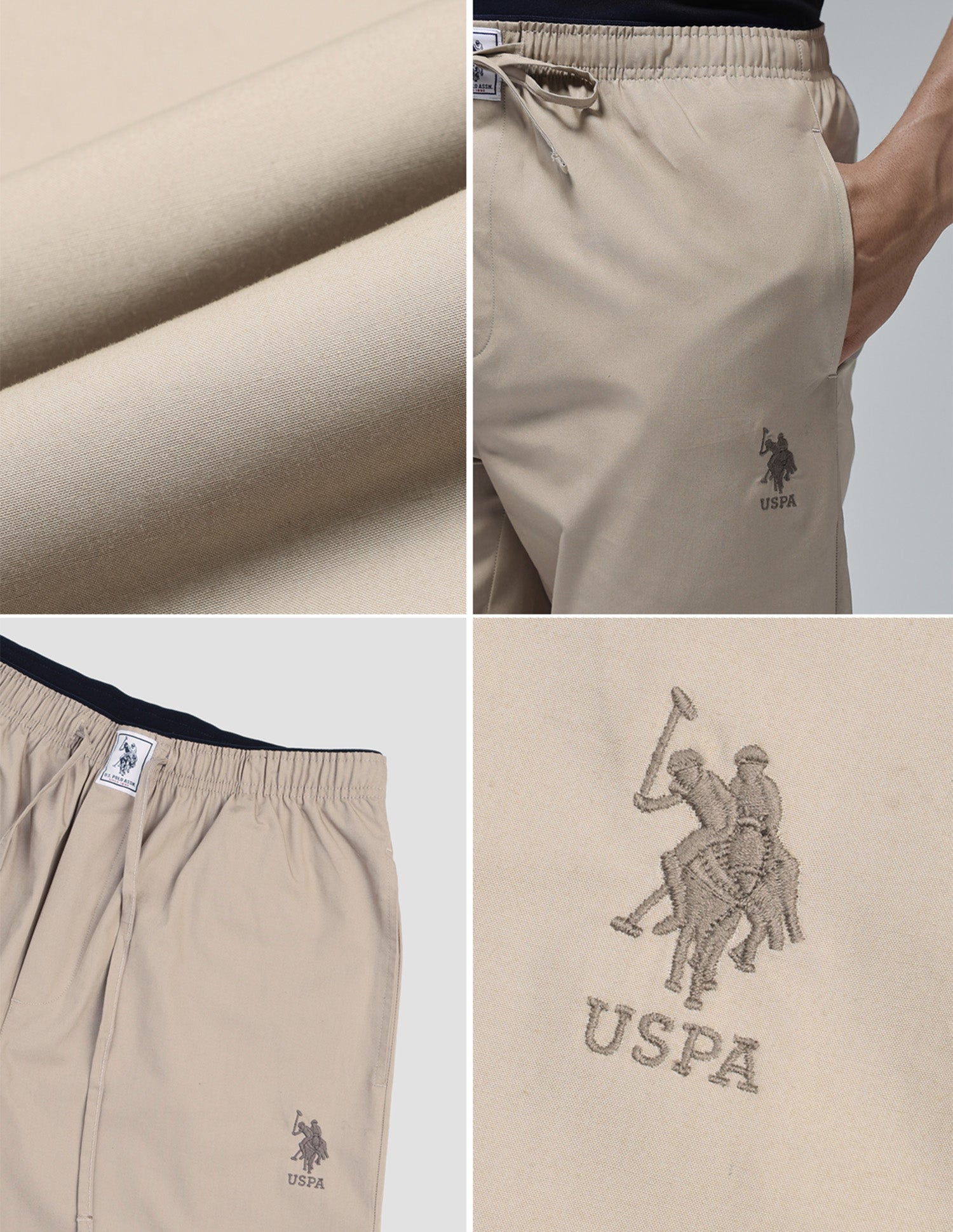 Comfort Fit Solid Cotton I690 Lounge Pants - Pack Of 1 Roasted Cashew - U.S. Polo Assn. India | Large