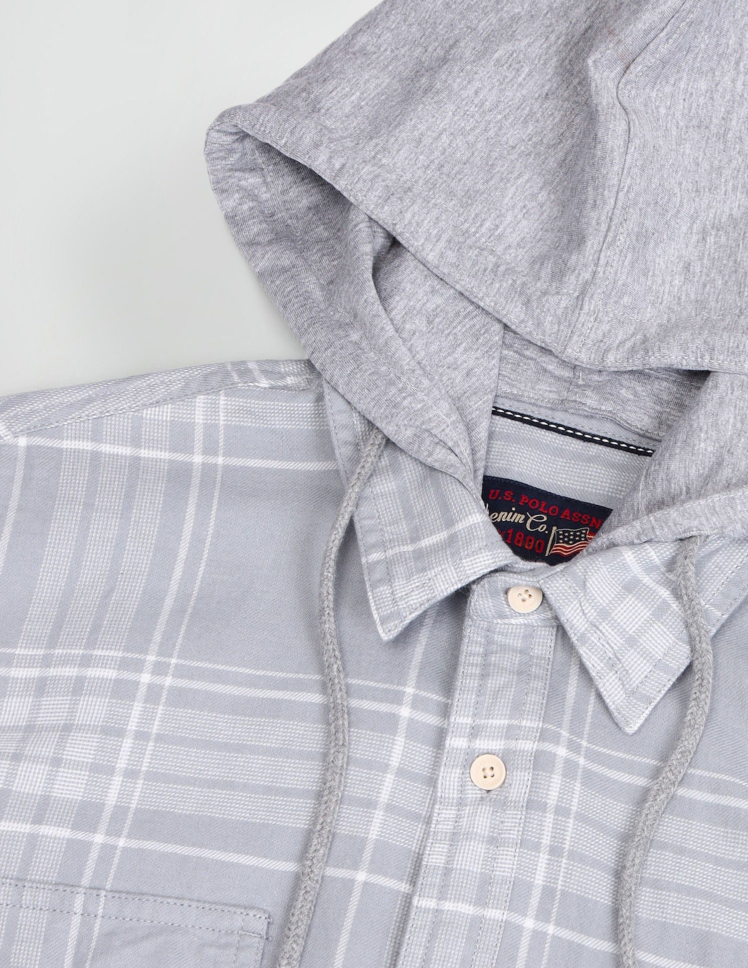 Manhattan Slim Fit Checked Shirt Grey - U.S. Polo Assn. India | Large