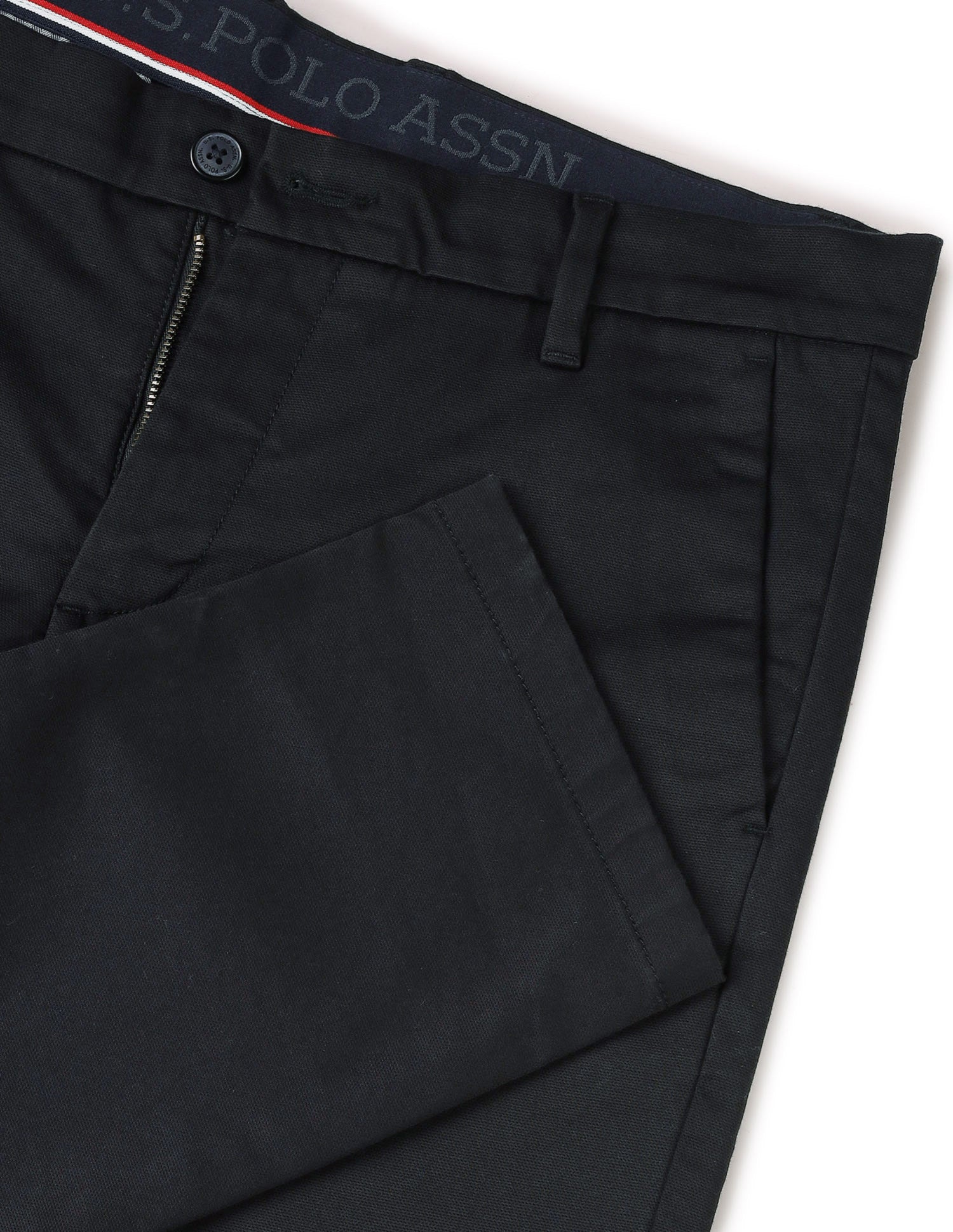 Denver Slim Fit Textured Trousers Black - U.S. POLO ASSN. | Large