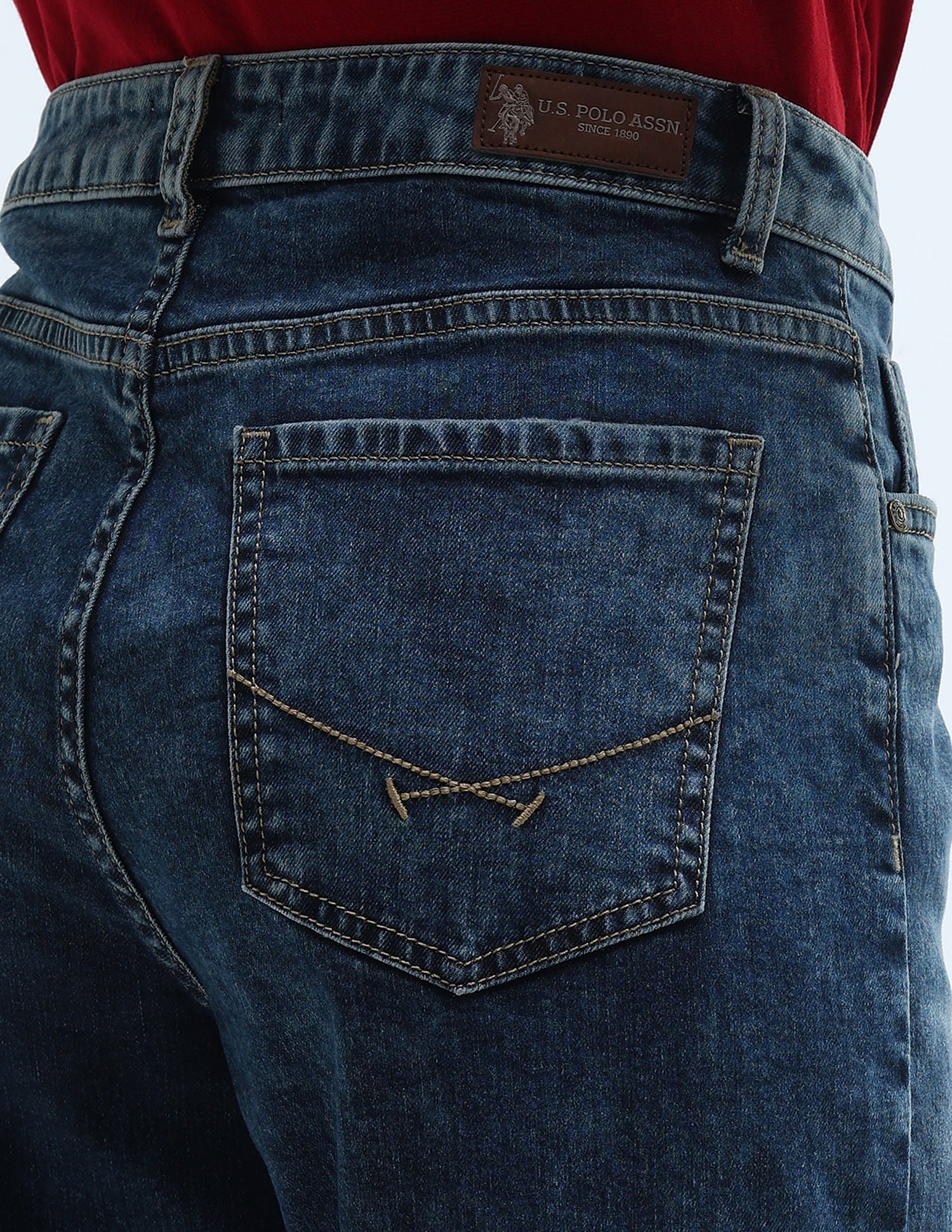 High Rise Wide Leg Jeans Dark Blue - U.S. POLO ASSN. | Large