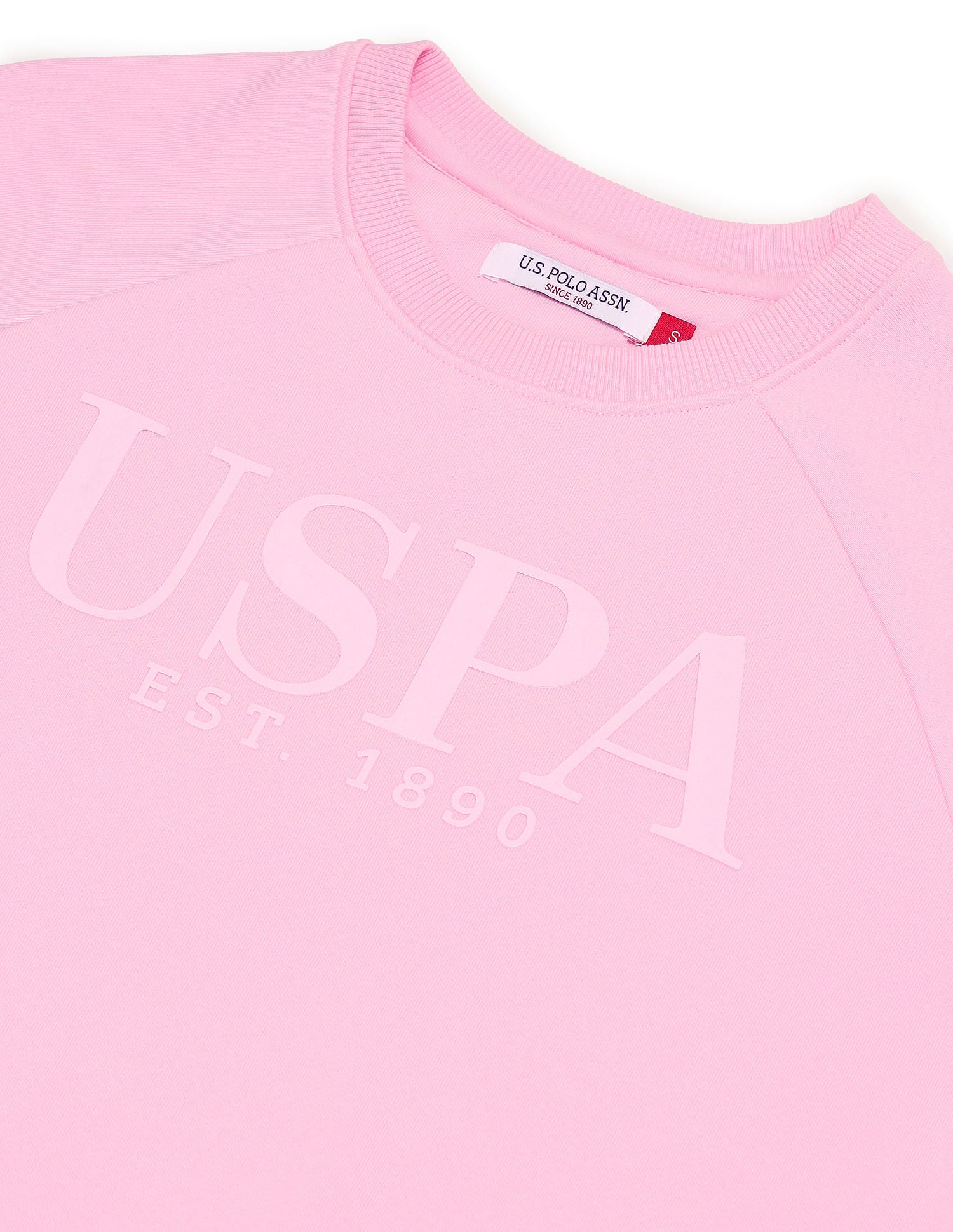 HD Print Raglan Sleeve Sweatshirt Light Pink - U.S. POLO ASSN. | Large