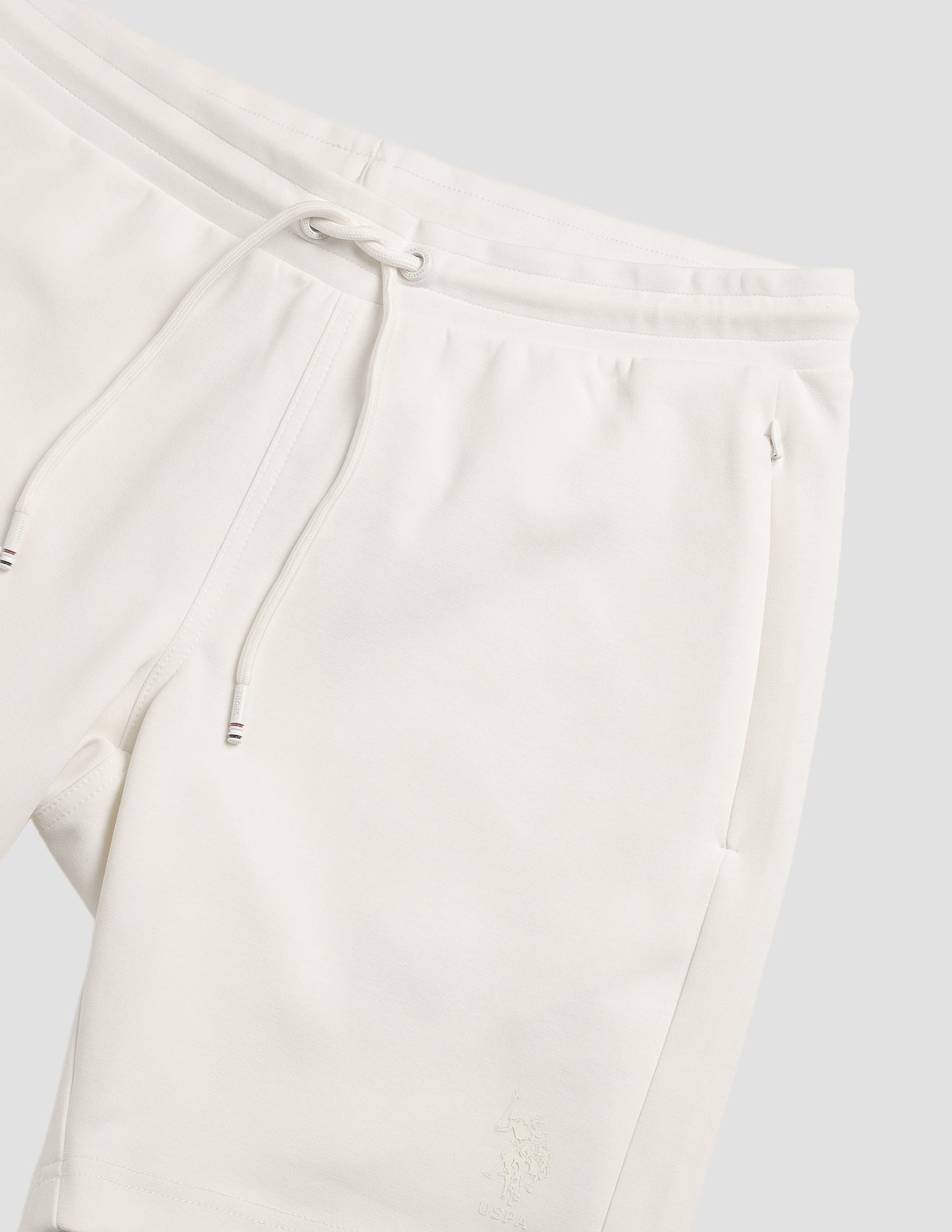 Mid Rise Solid Active Shorts Off White - U.S. Polo Assn. India | Large