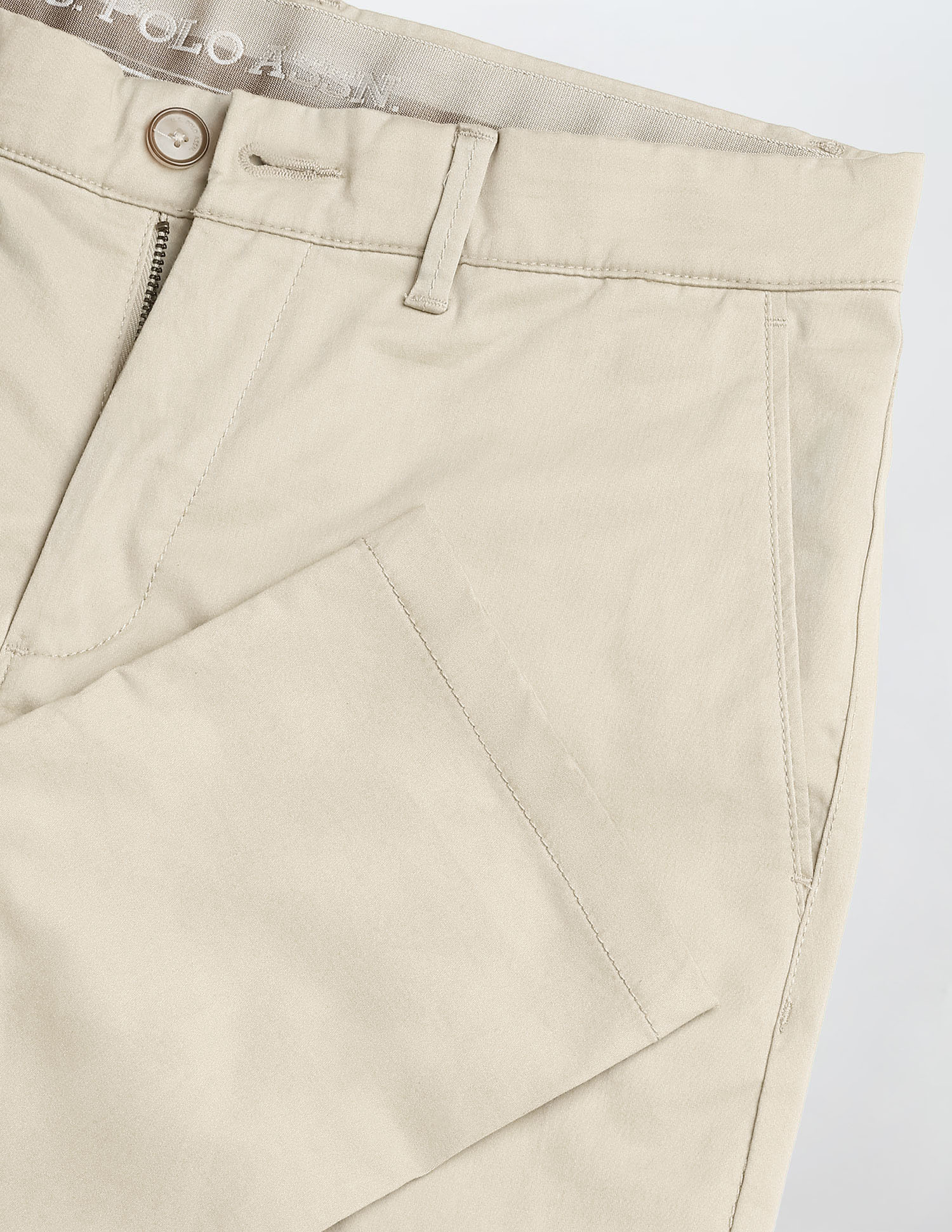 Austin Slim Fit Satin Trousers Light Khaki - U.S. Polo Assn. India | Large
