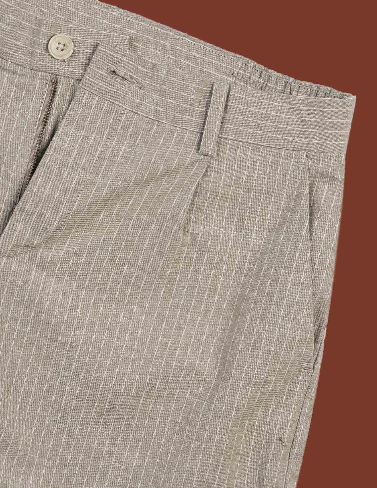 Vertical Striped Slim Fit Chino Shorts Olive - U.S. Polo Assn. India | Large