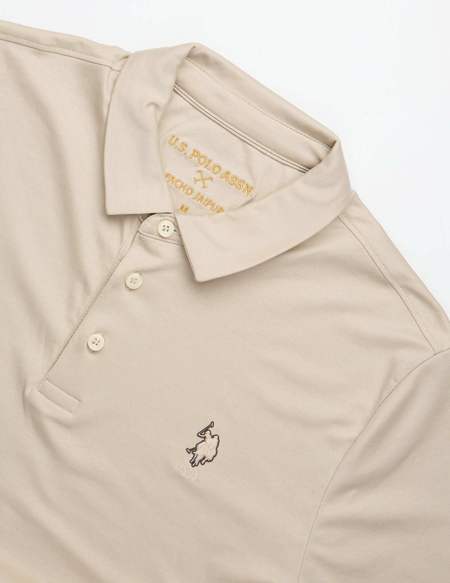 Pacho X Slim Fit Solid Polo Shirt Beige - U.S. POLO ASSN. | Large
