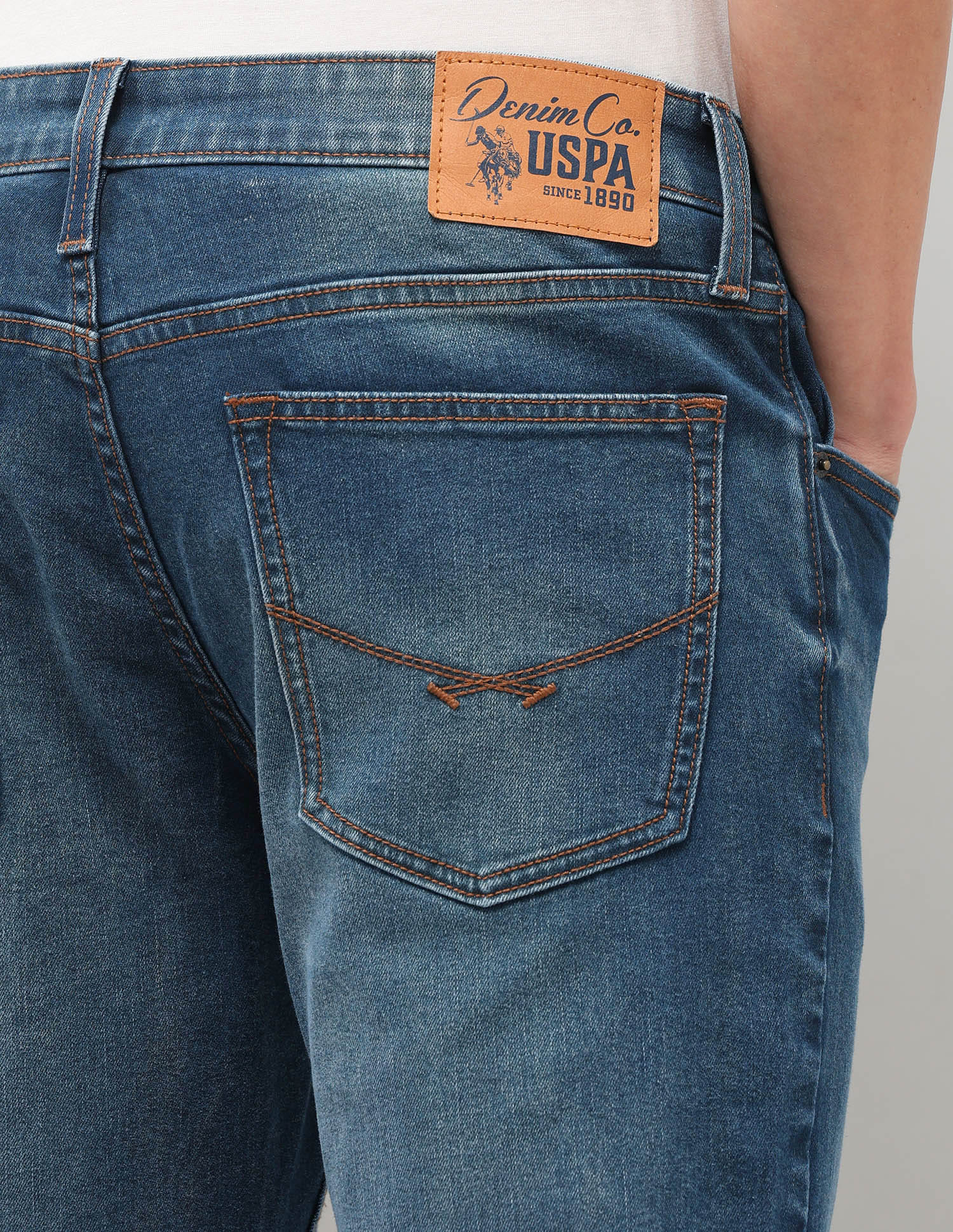 Solid Slim Fit Jeans Blue - U.S. Polo Assn. India | Large
