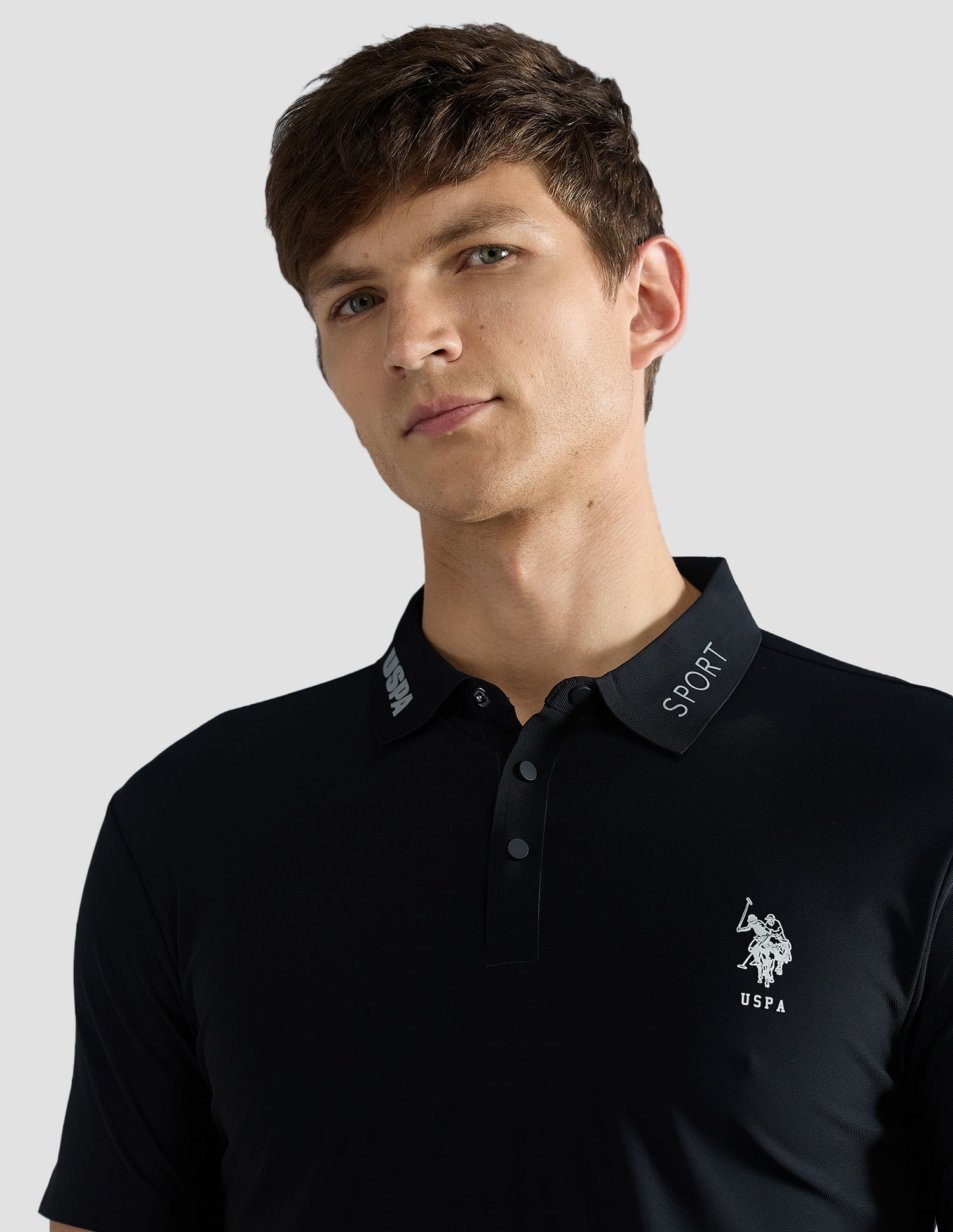 Solid Slim Fit Polo Shirt Black - U.S. Polo Assn. India | Large