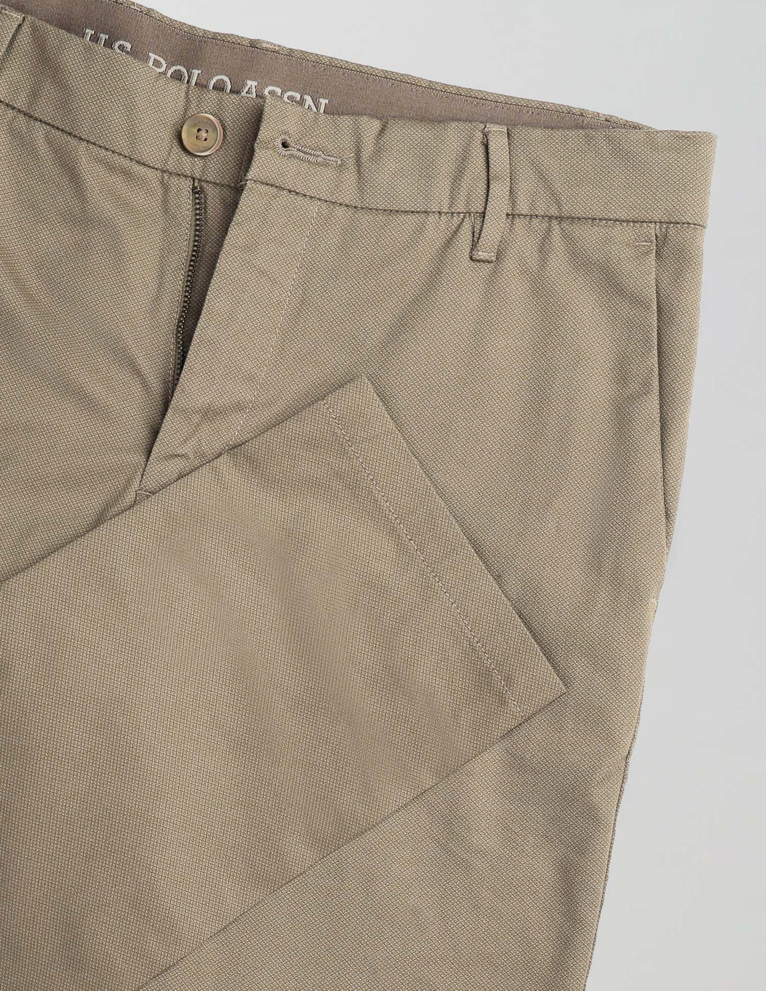Slim Fit Satin Trousers Khaki - U.S. POLO ASSN. | Large