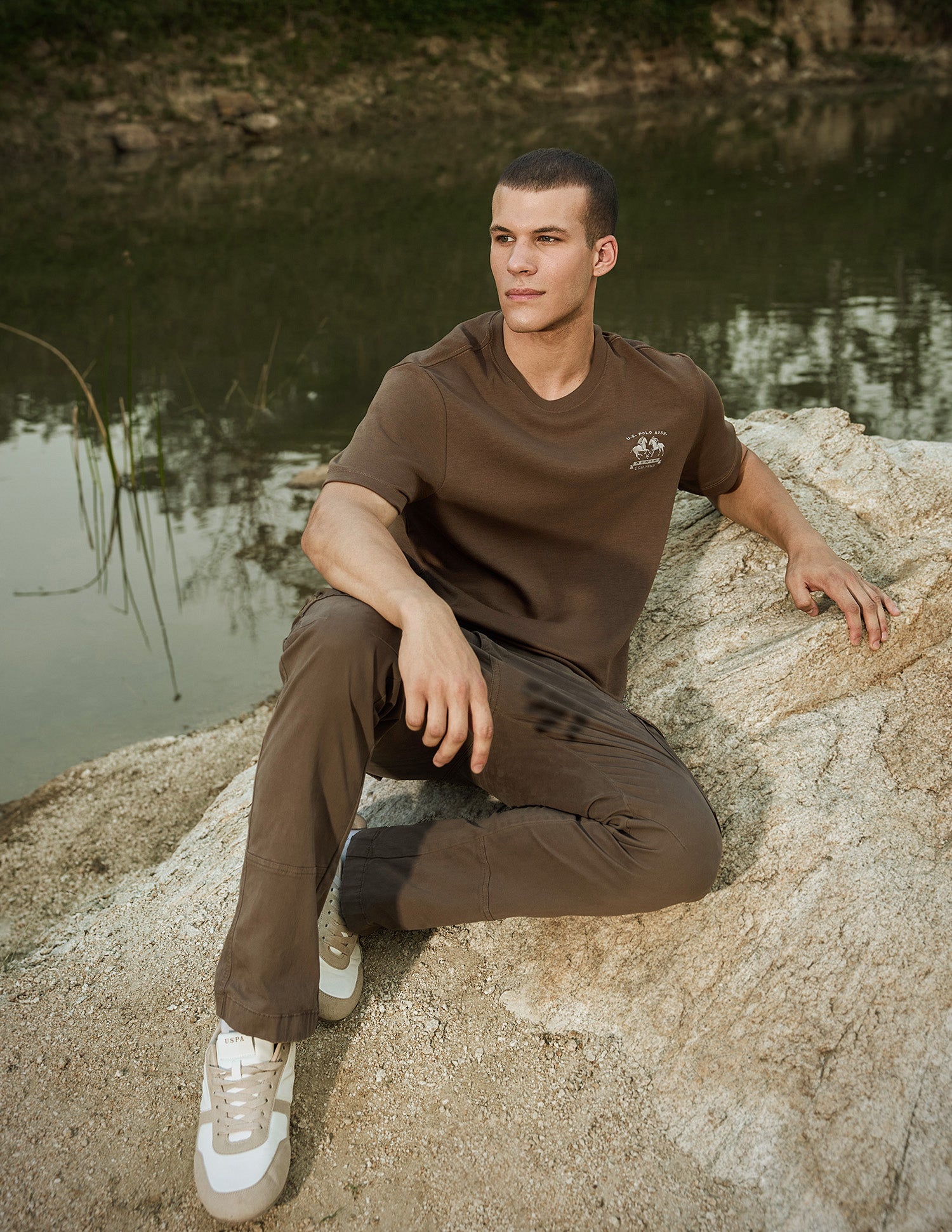 Relaxed Fit Pure Cotton T-Shirt Brown - U.S. Polo Assn. India | Large