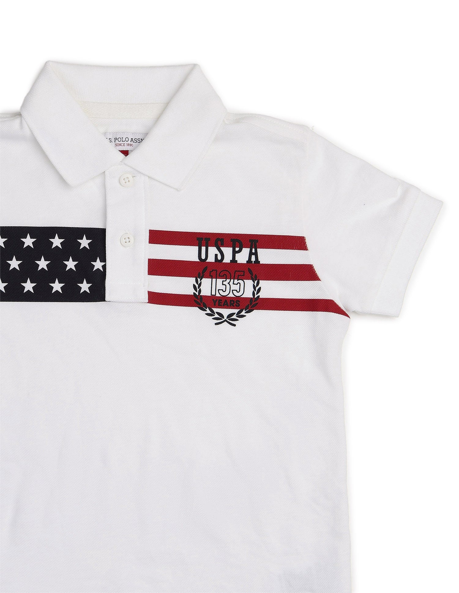 Boys Graphic Printed Regular Fit Polo Shirt White - U.S. POLO ASSN. | Large
