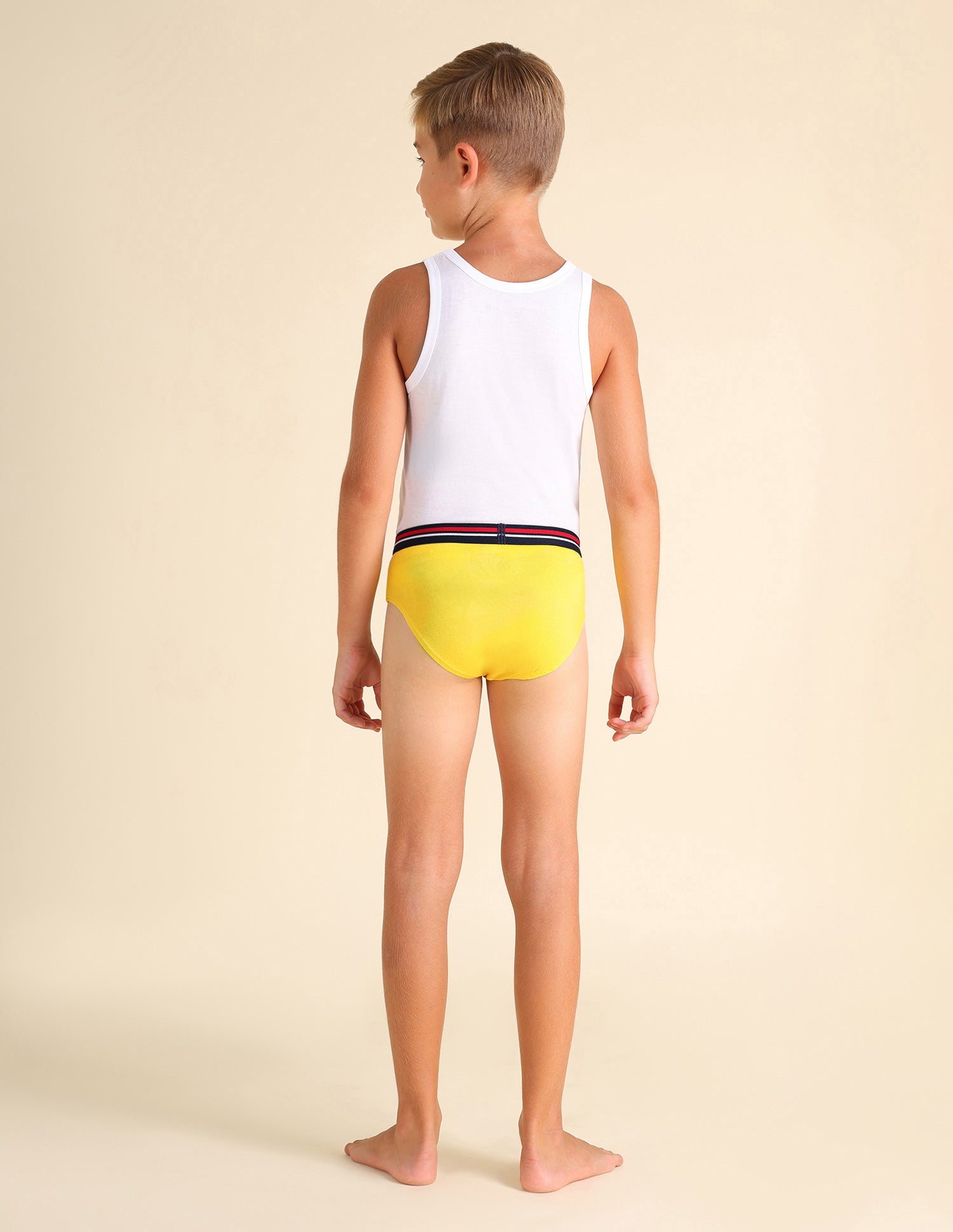 Mid Rise Cotton Spandex EKB03 Briefs - Pack Of 3 White, Lime Green and Yellow - U.S. POLO ASSN. | Large