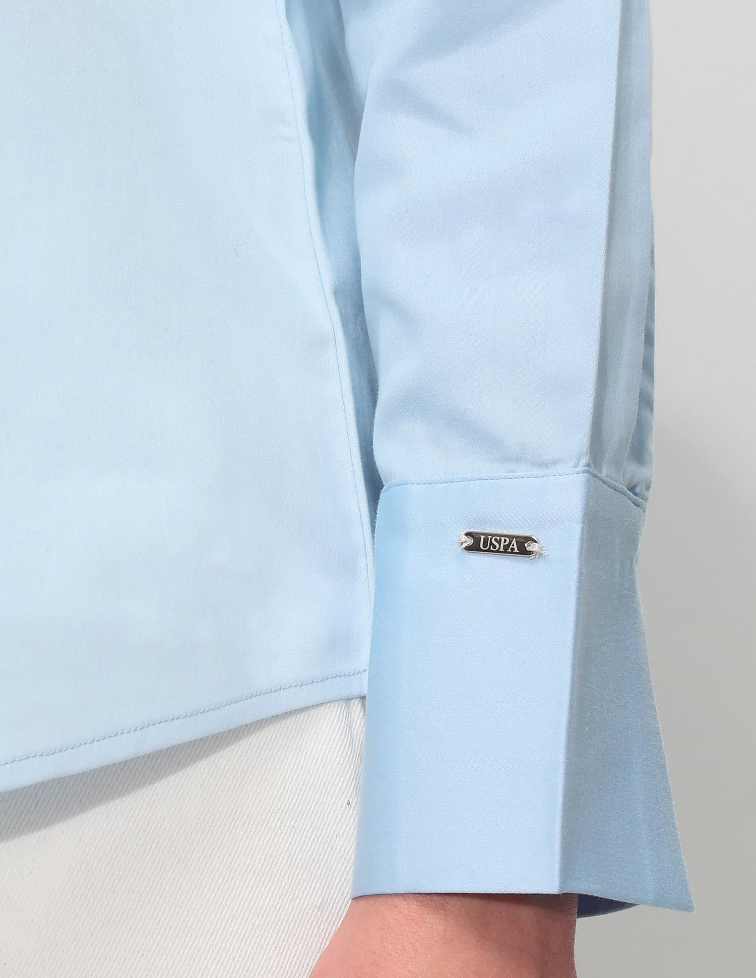 Regular Fit Solid Shirt Light Blue - U.S. Polo Assn. India | Large