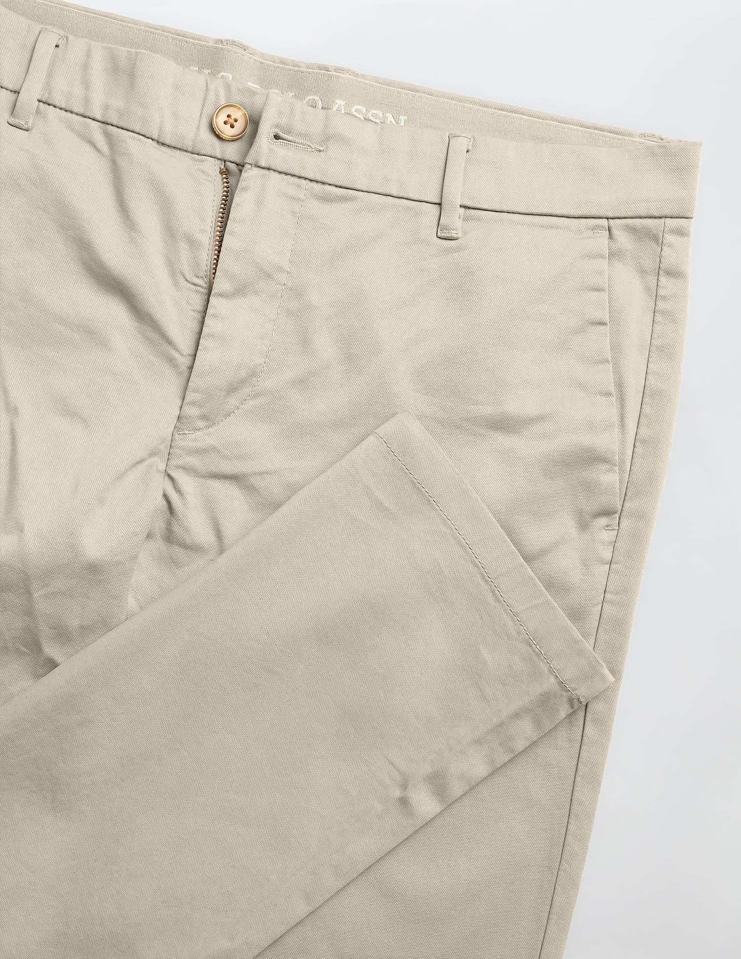Denver Slim Fit Dobby Trousers Khaki - U.S. Polo Assn. India | Large