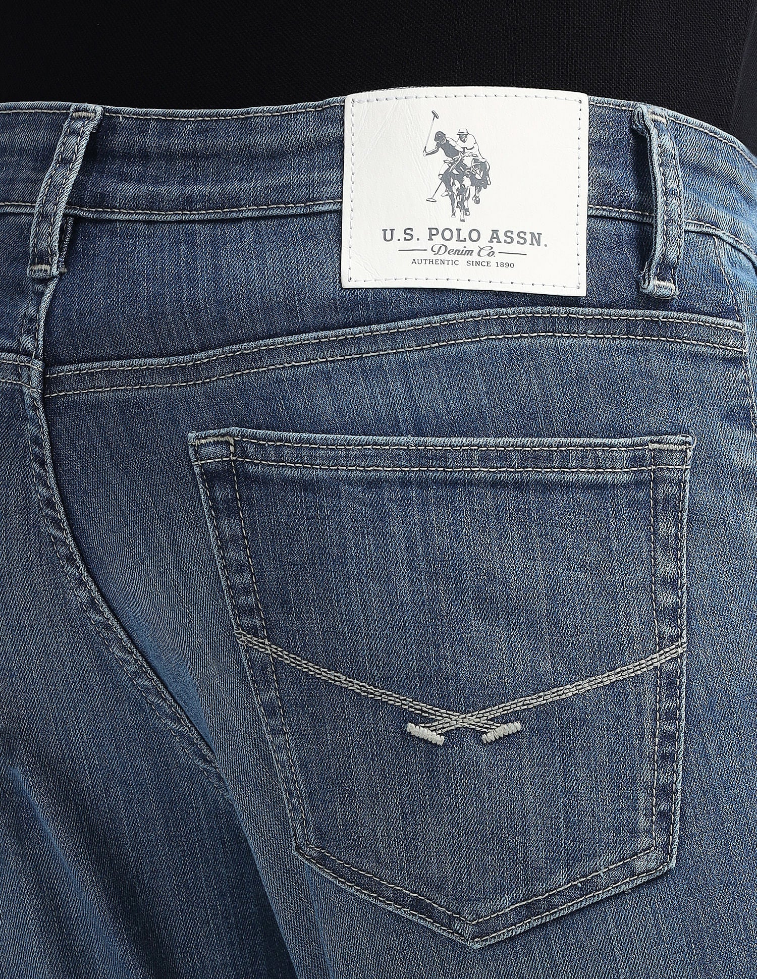 Brandon Slim Tapered Fit Blue Jeans Blue - U.S. Polo Assn. India | Large