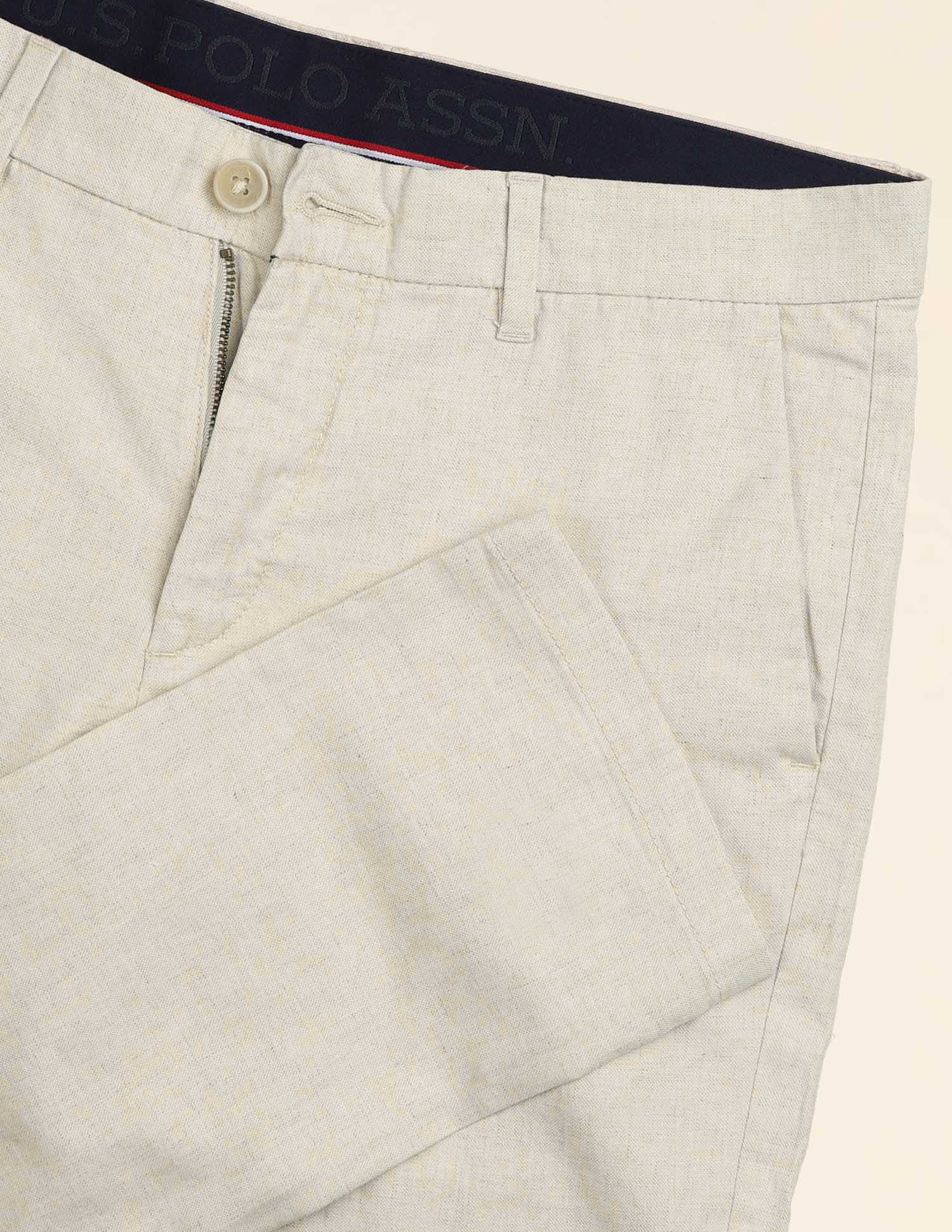 Austin Slim Fit Satin Trousers Grey - U.S. Polo Assn. India | Large