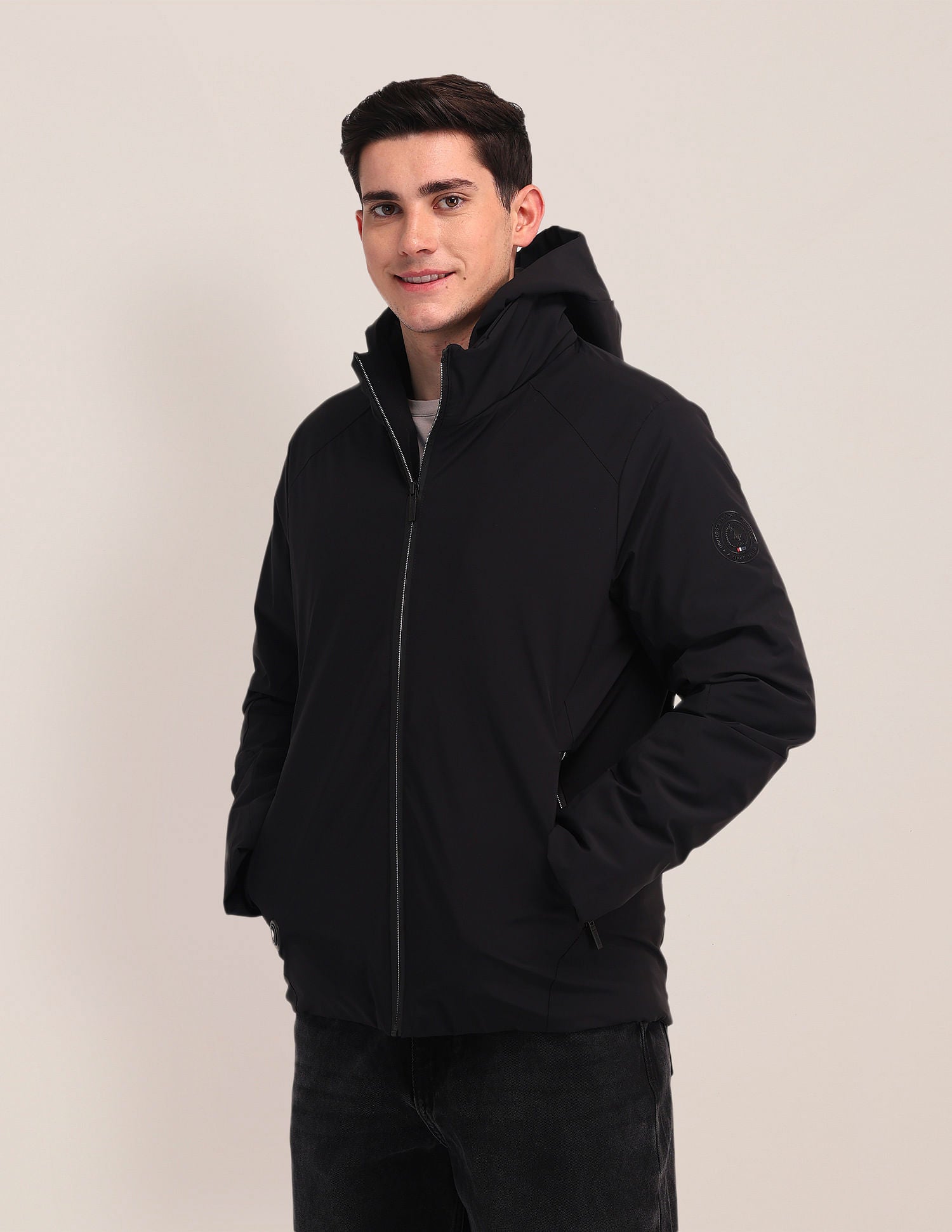 Detachable Hood Padded Jacket Black - U.S. POLO ASSN. | Large