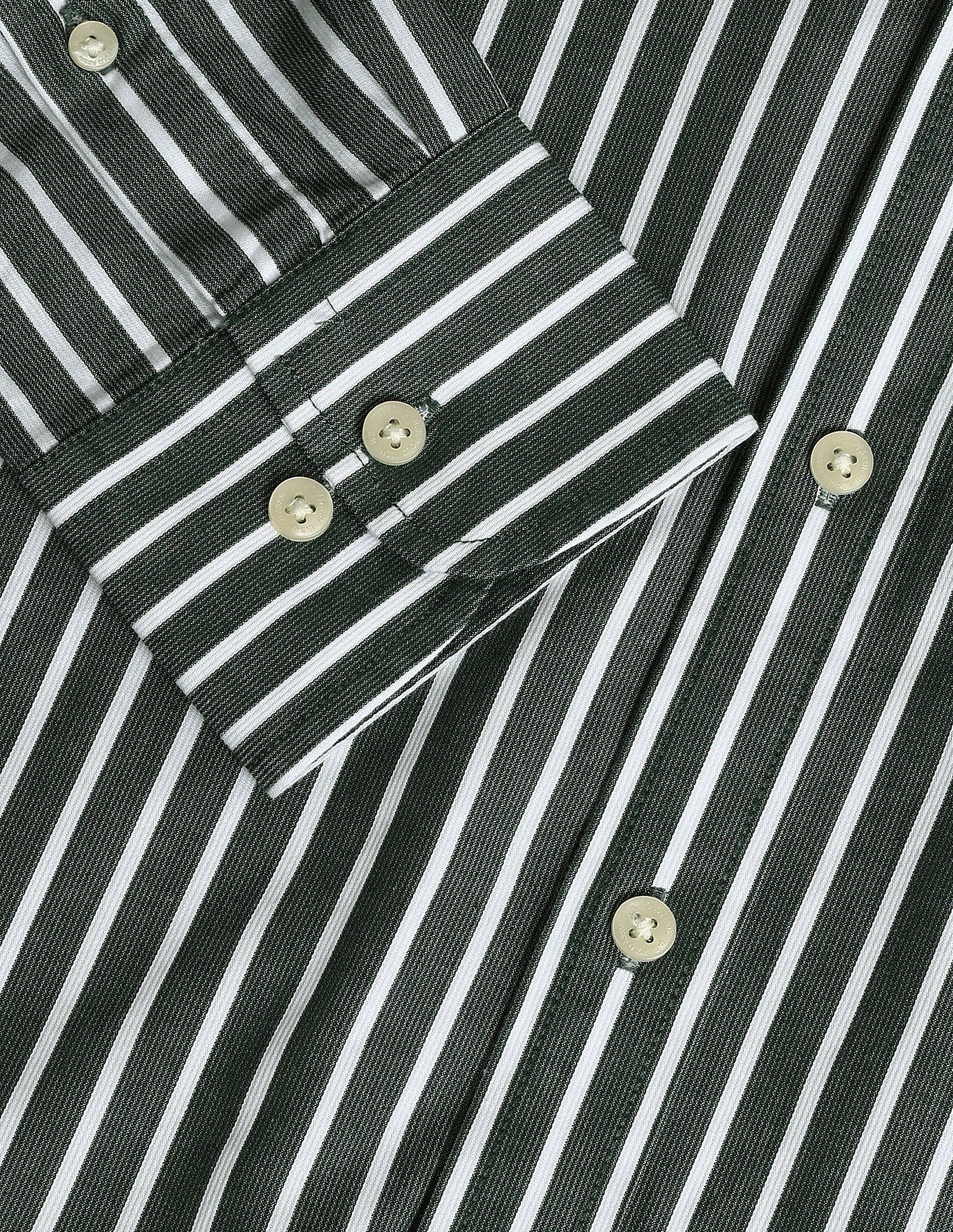 Tailored Fit Vertical Striped Shirt Dark-Green - U.S. Polo Assn. India | Large