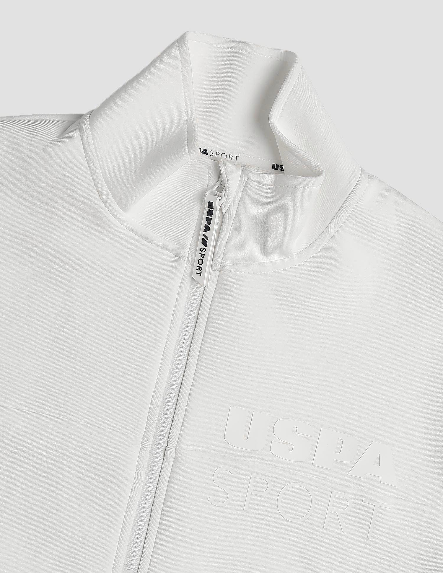 Regular Fit Zipper Active Sweatshirt Off White - U.S. Polo Assn. India | Large