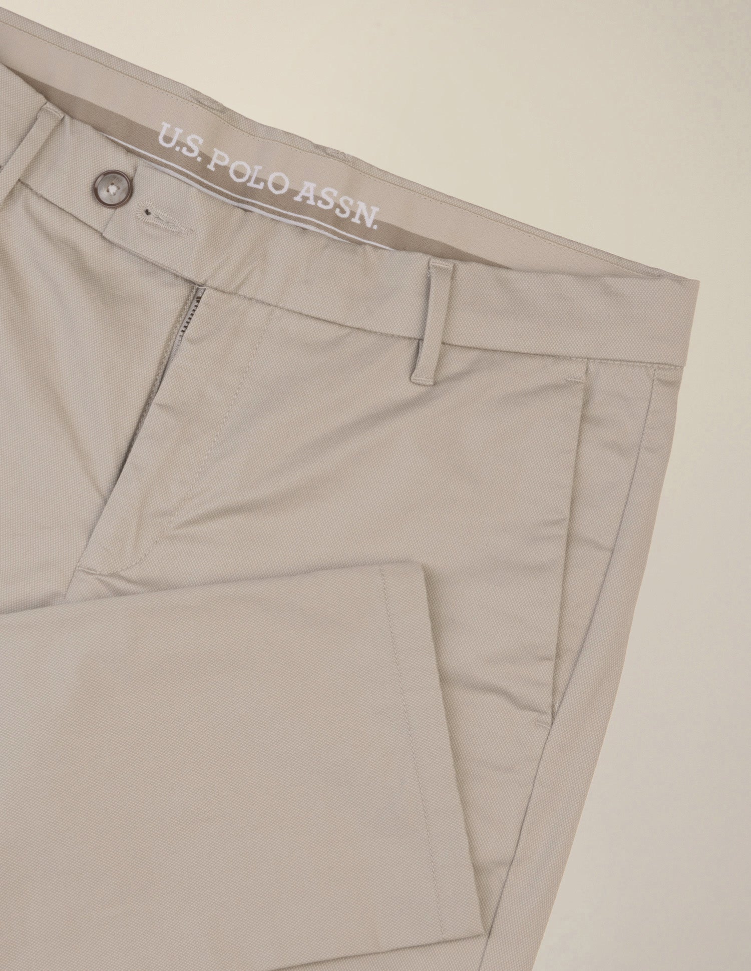 Textured Satin Trousers Beige - U.S. Polo Assn. India | Large