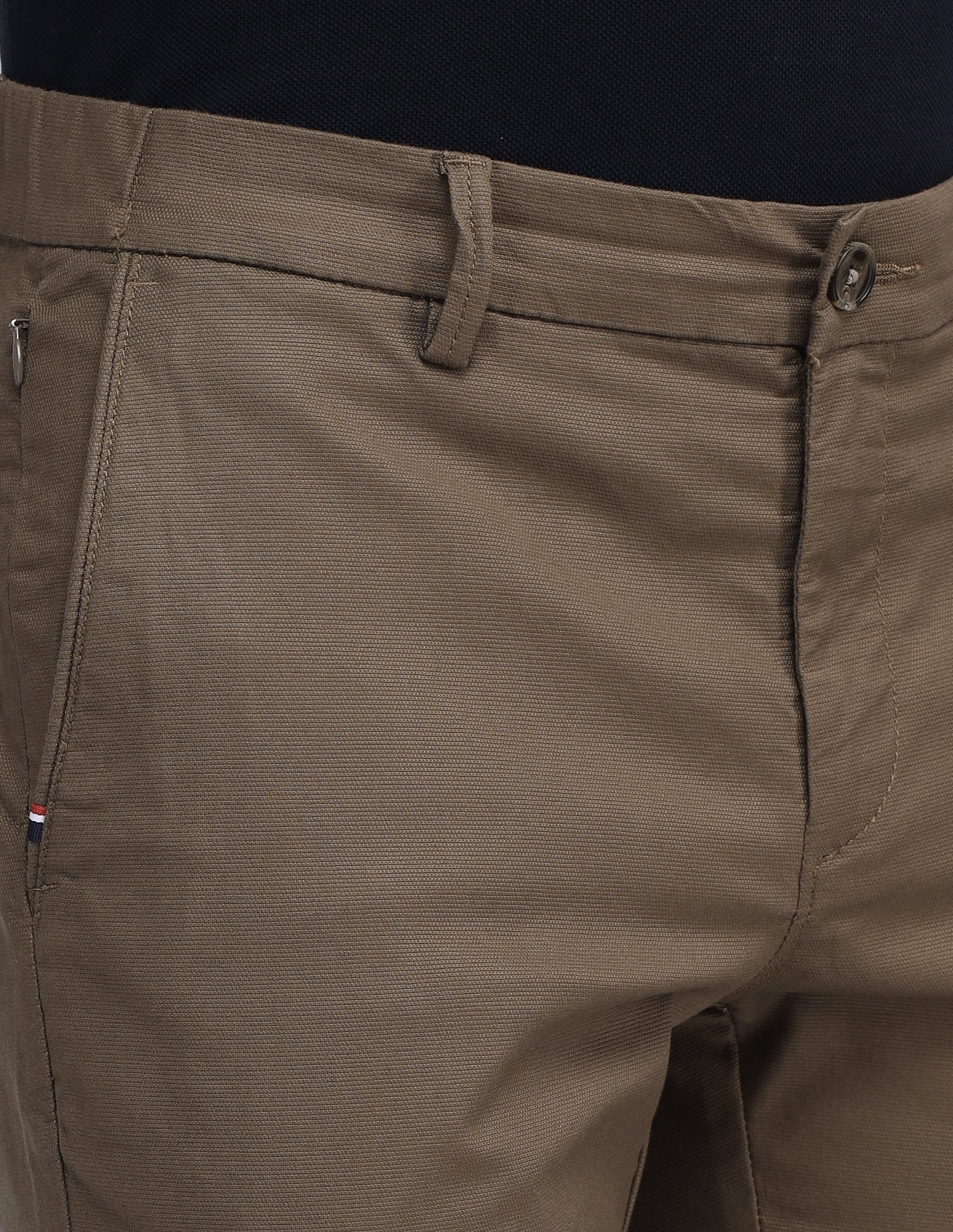 Austin Slim Fit Flat Front Trousers Brown - U.S. Polo Assn. India | Large