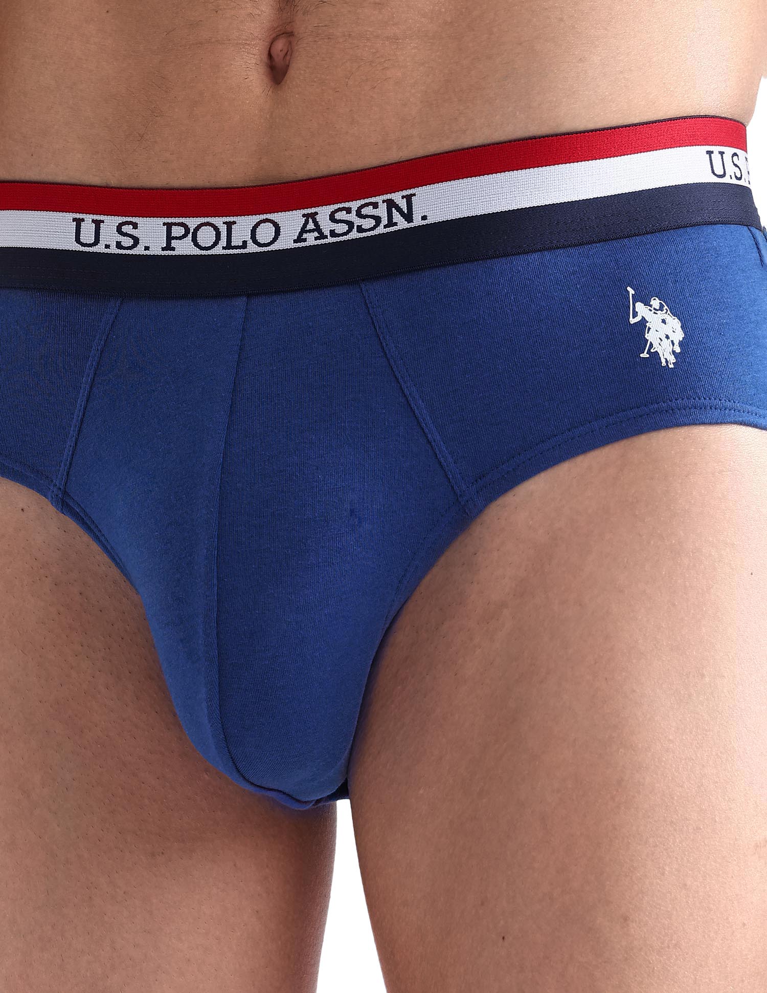 Striped Waistband EB002 Briefs - Pack Of 2 Black and Blue - U.S. POLO ASSN. | Large