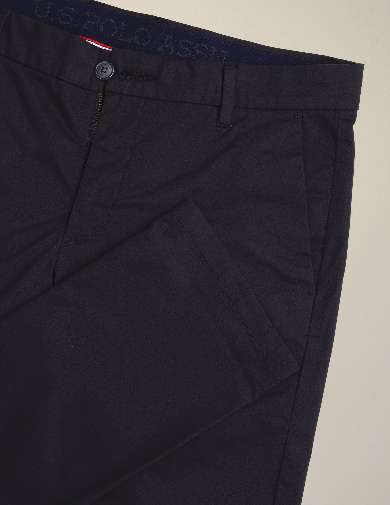 Denver Slim Fit Twill Trousers Black - U.S. Polo Assn. India | Large