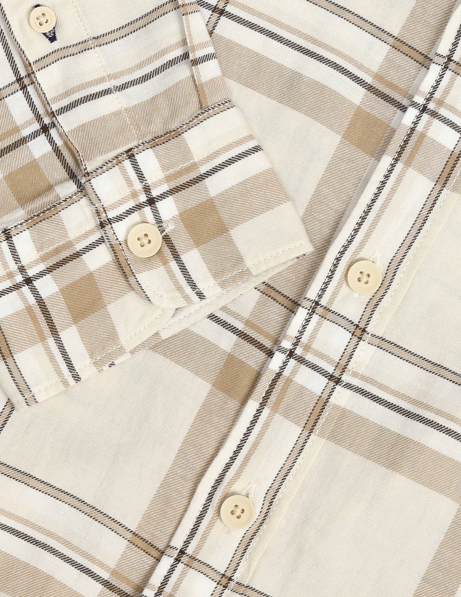 Tartan Check Pure Cotton Shirt Ecru - U.S. Polo Assn. India | Large