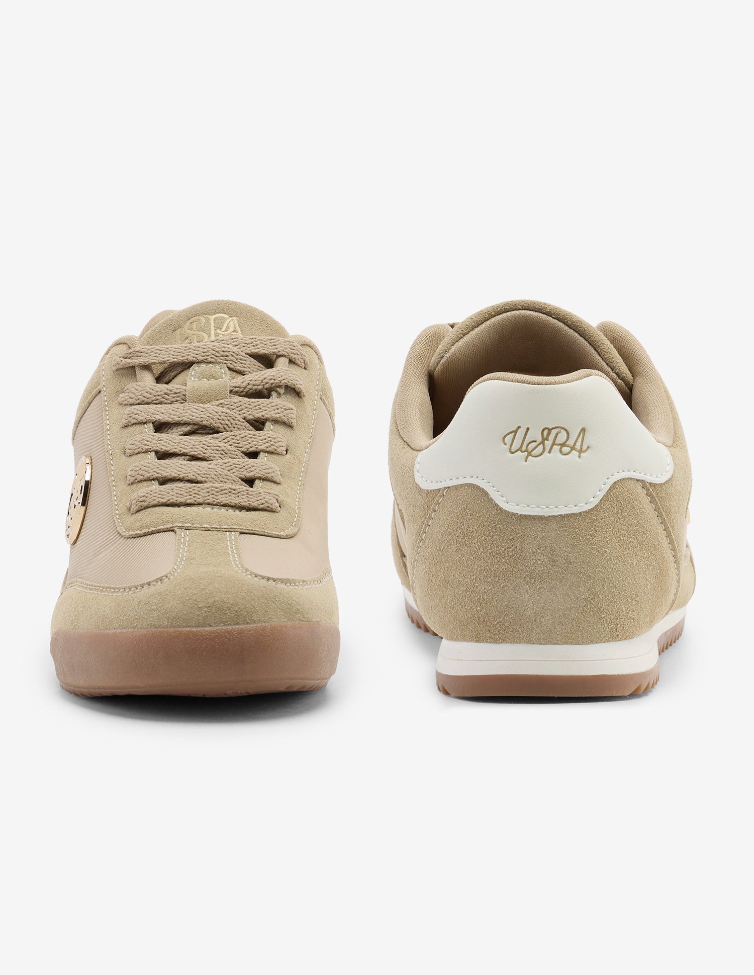 Ondine Lace-Ups Suede Sneakers Beige - U.S. Polo Assn. India | Large