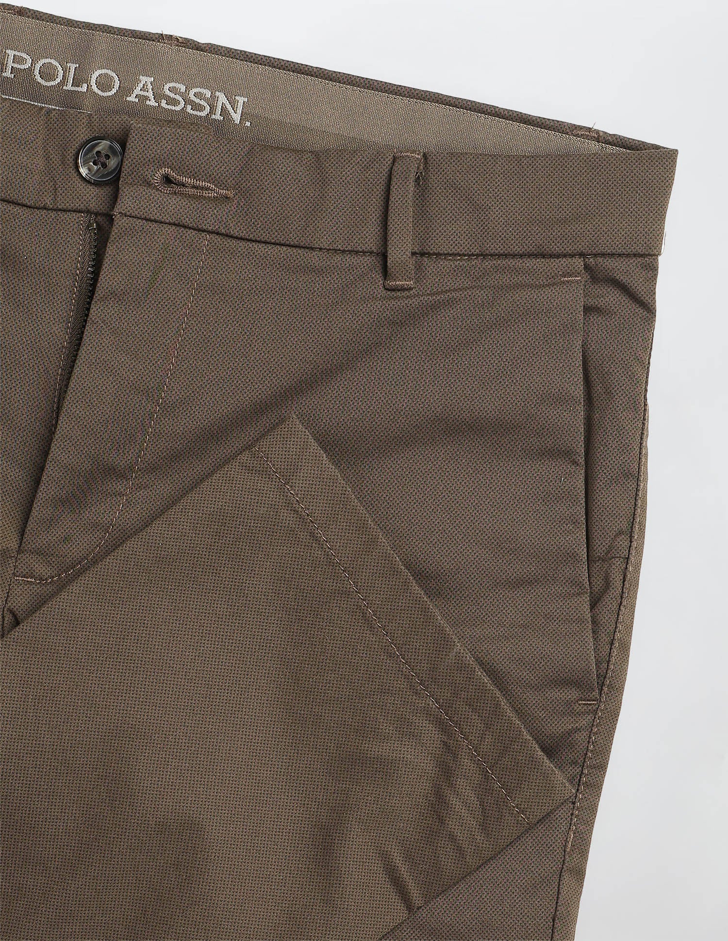 Denver Slim Fit All Over Printed Trousers Brown - U.S. Polo Assn. India | Large