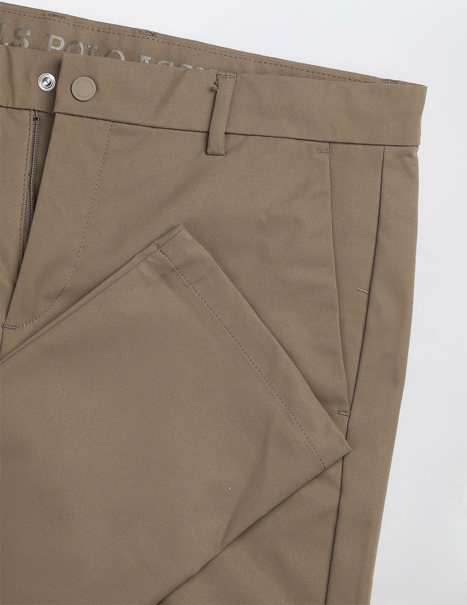 Denver Slim Fit Mid Rise Trousers Brown - U.S. Polo Assn. India | Large