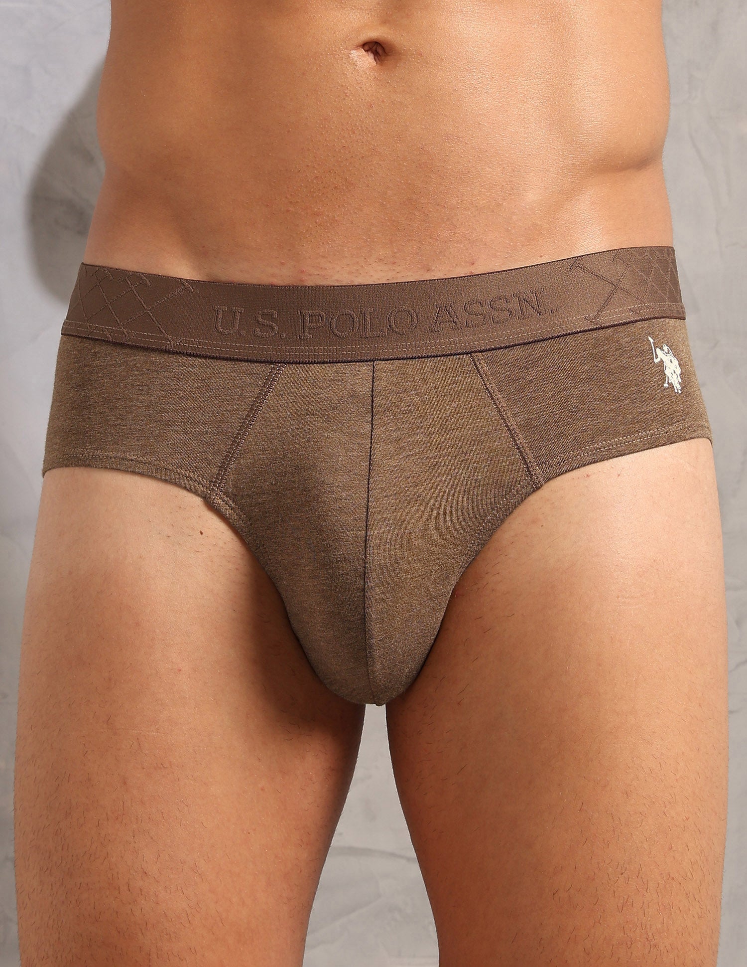 Breathable Bamboo Cotton PB006 Briefs - Pack Of 1 Light Brown Melange - U.S. POLO ASSN. | Large