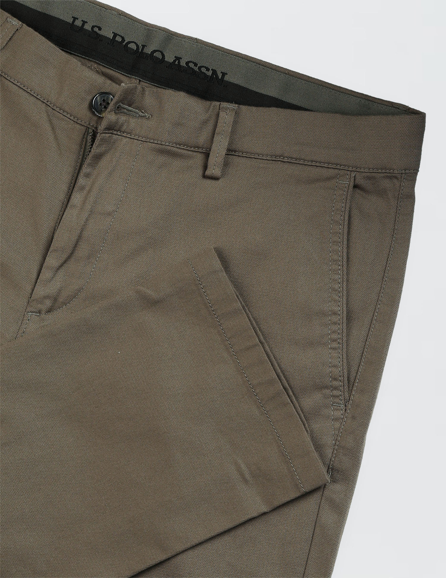 Solid Denver Slim Fit Trouser Green - U.S. Polo Assn. India | Large