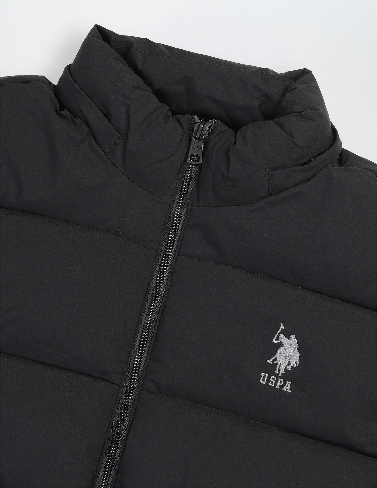 Detachable Hood Puffer Jacket Black - U.S. Polo Assn. India | Large