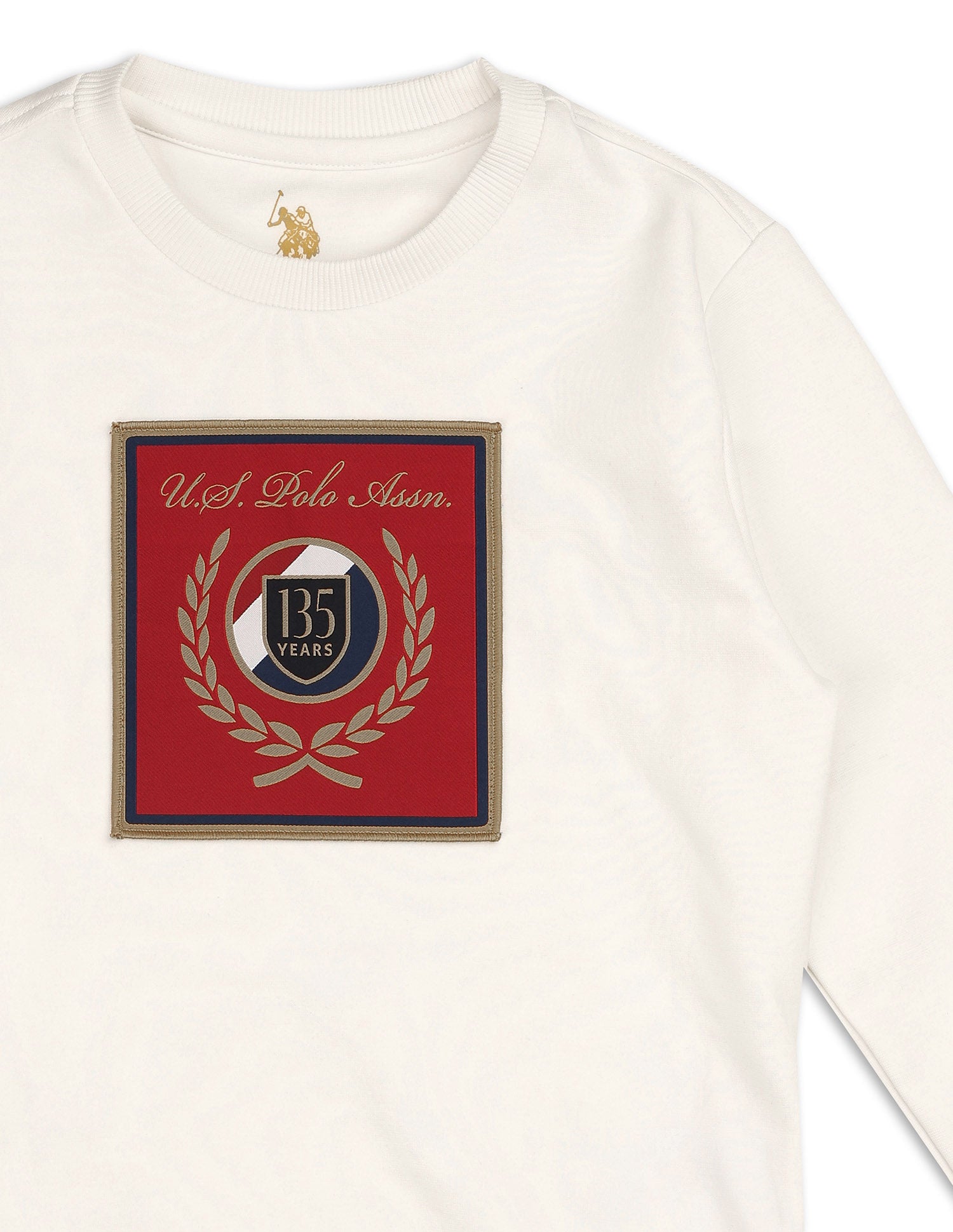 Boys Brand Embroidered Regular Fit Sweatshirt White - U.S. POLO ASSN. | Large