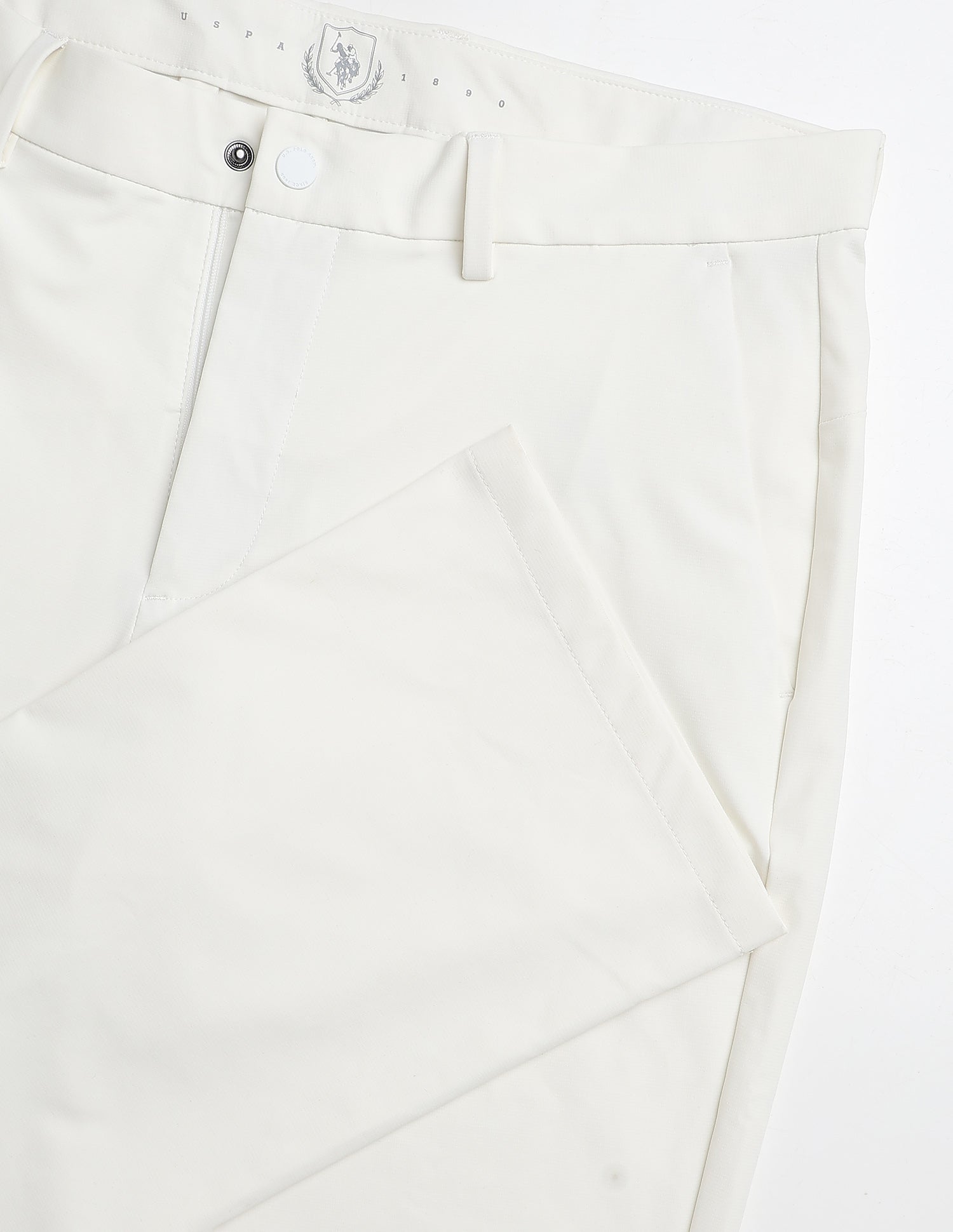 Satin Riley Straight Fit Trousers White - U.S. Polo Assn. India | Large